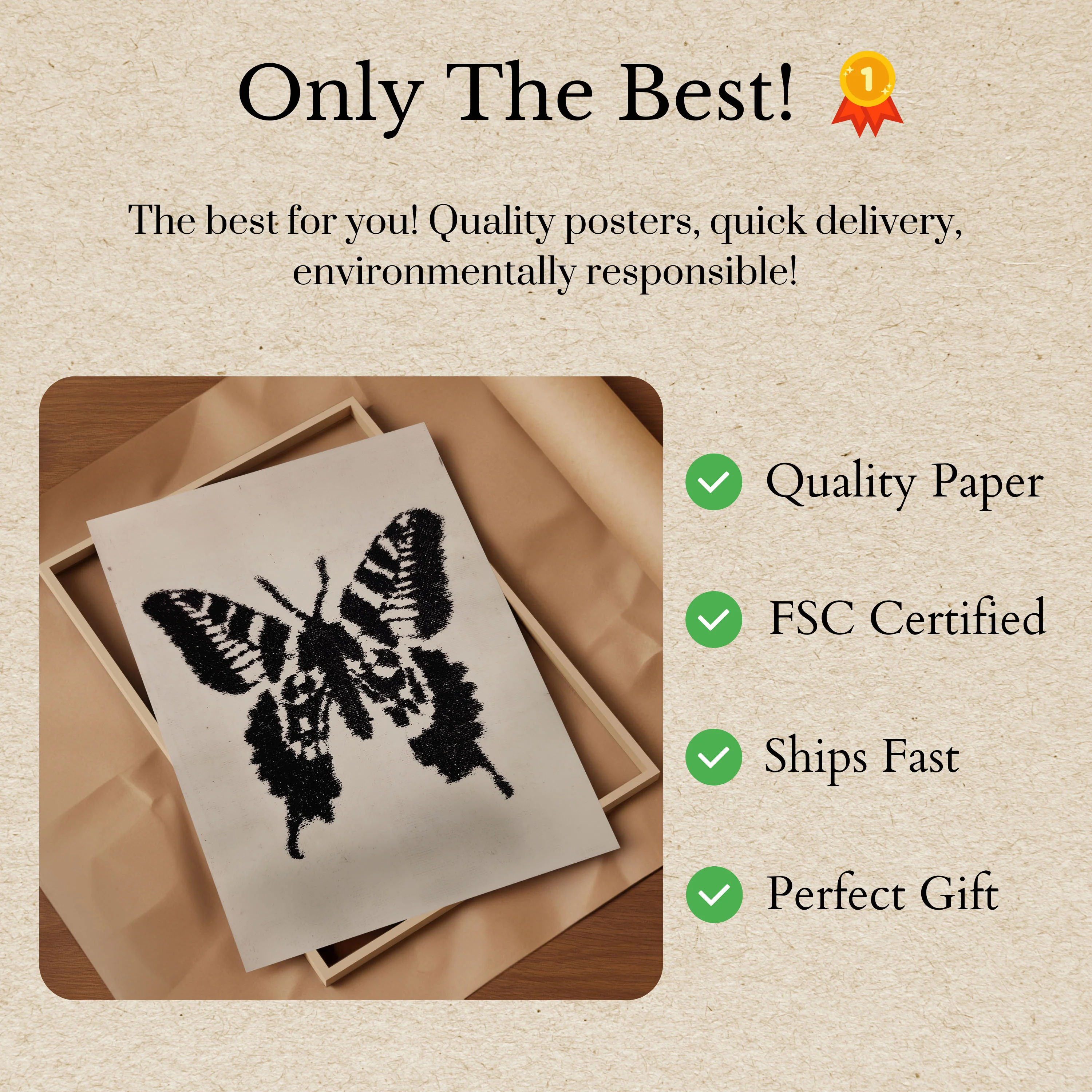 Abstract Butterfly Silhouette Poster - Image 3