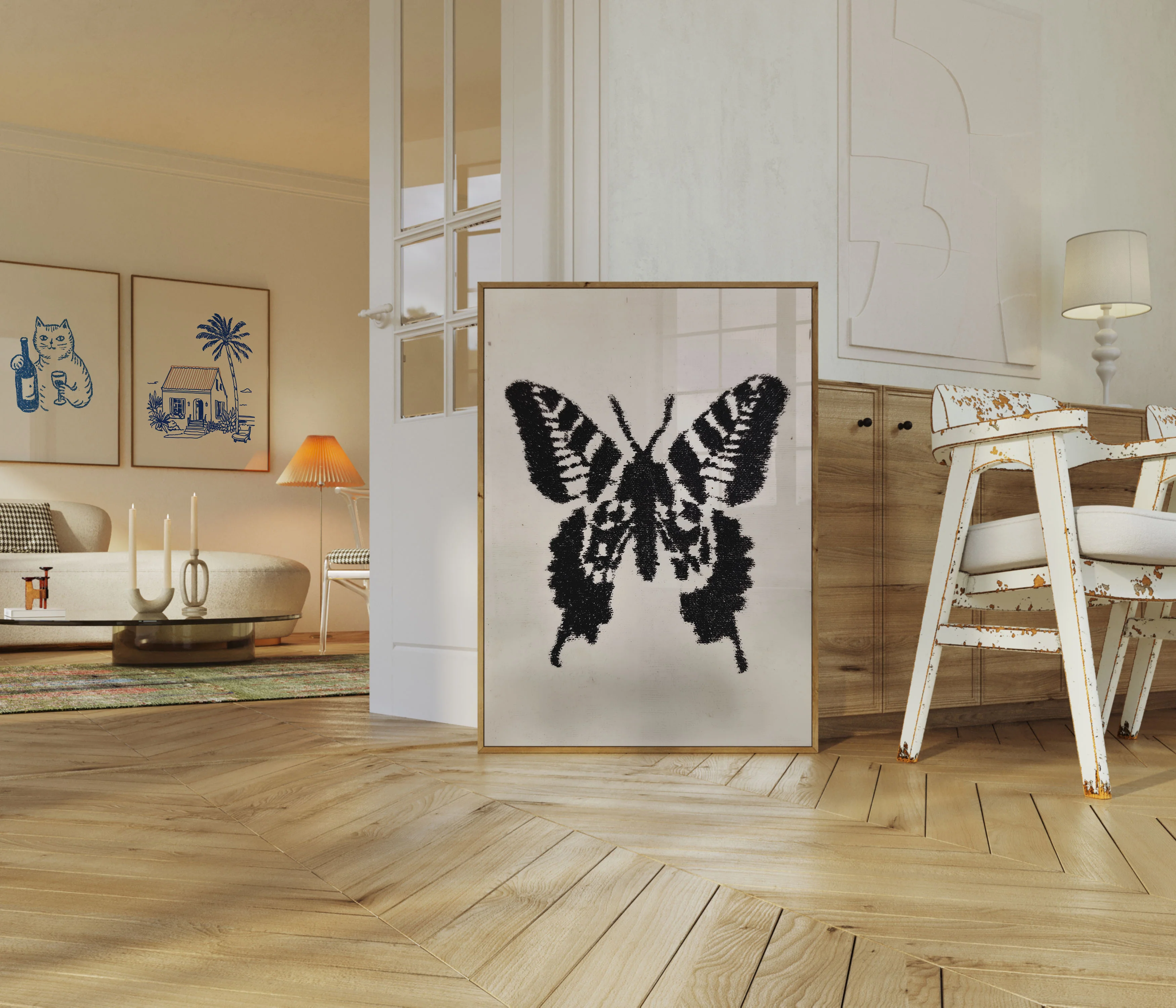 Abstract Butterfly Silhouette Poster - Image 5