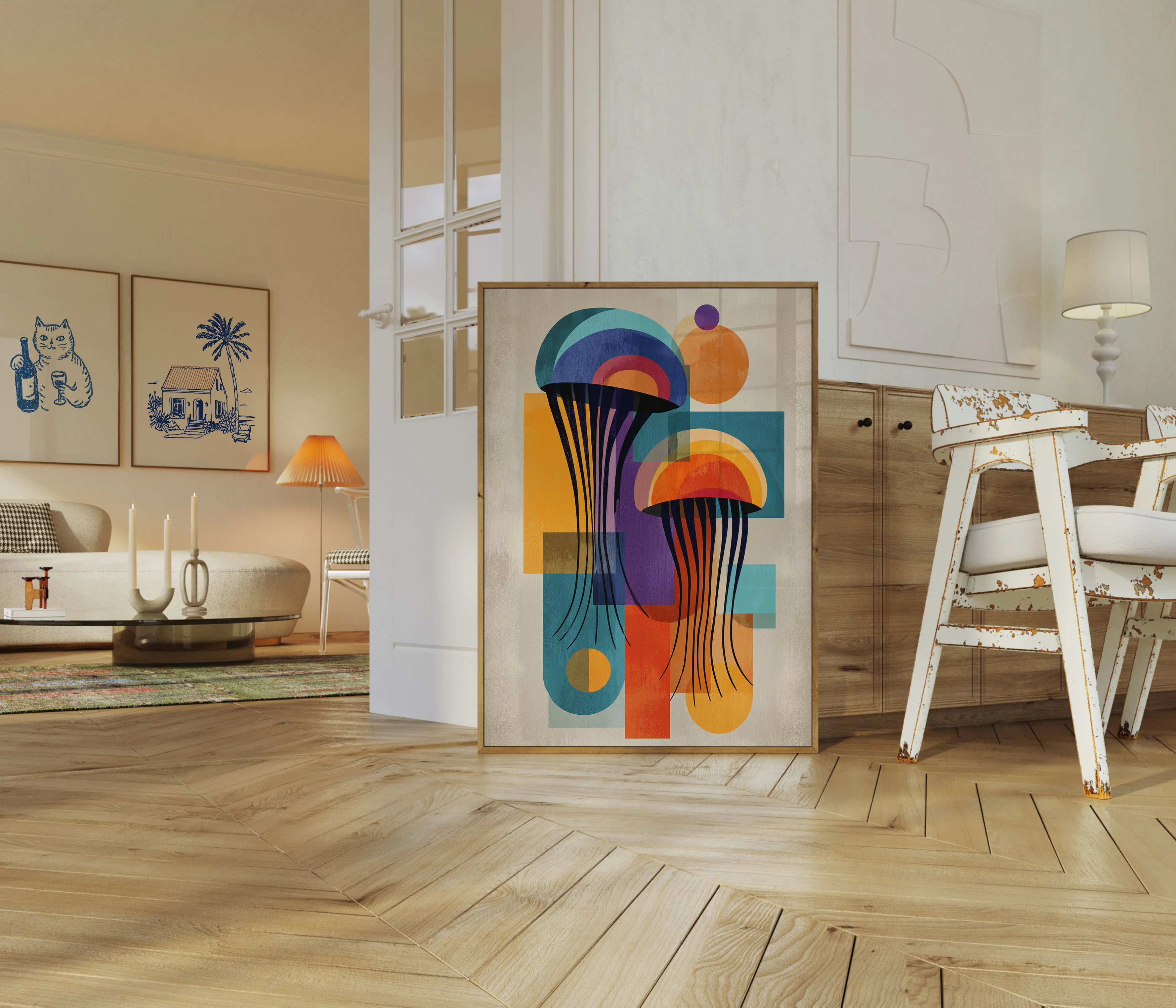 Abstract Jellyfish Geometric Poster - Image 5