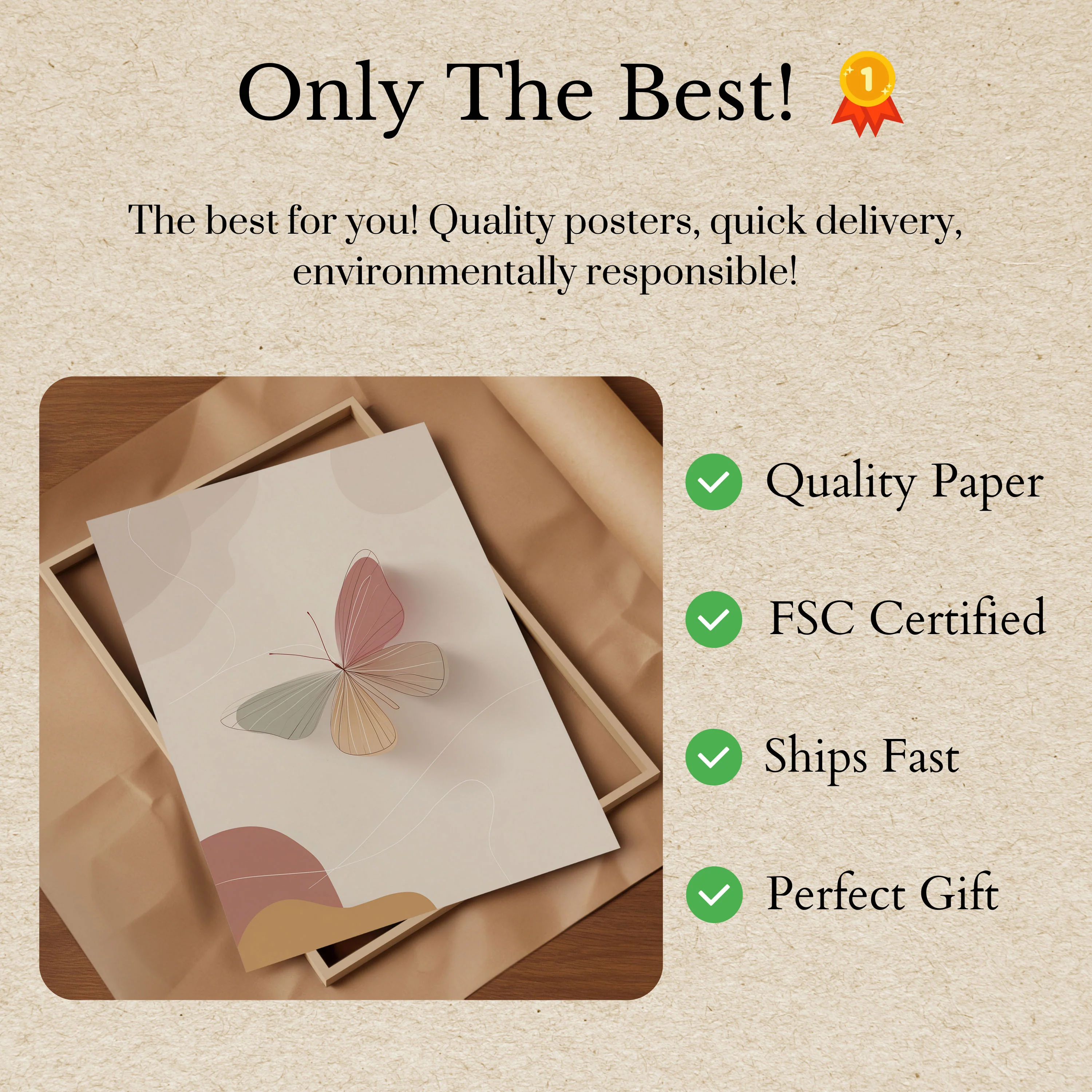 Abstract Pastel Butterfly Poster - Image 3