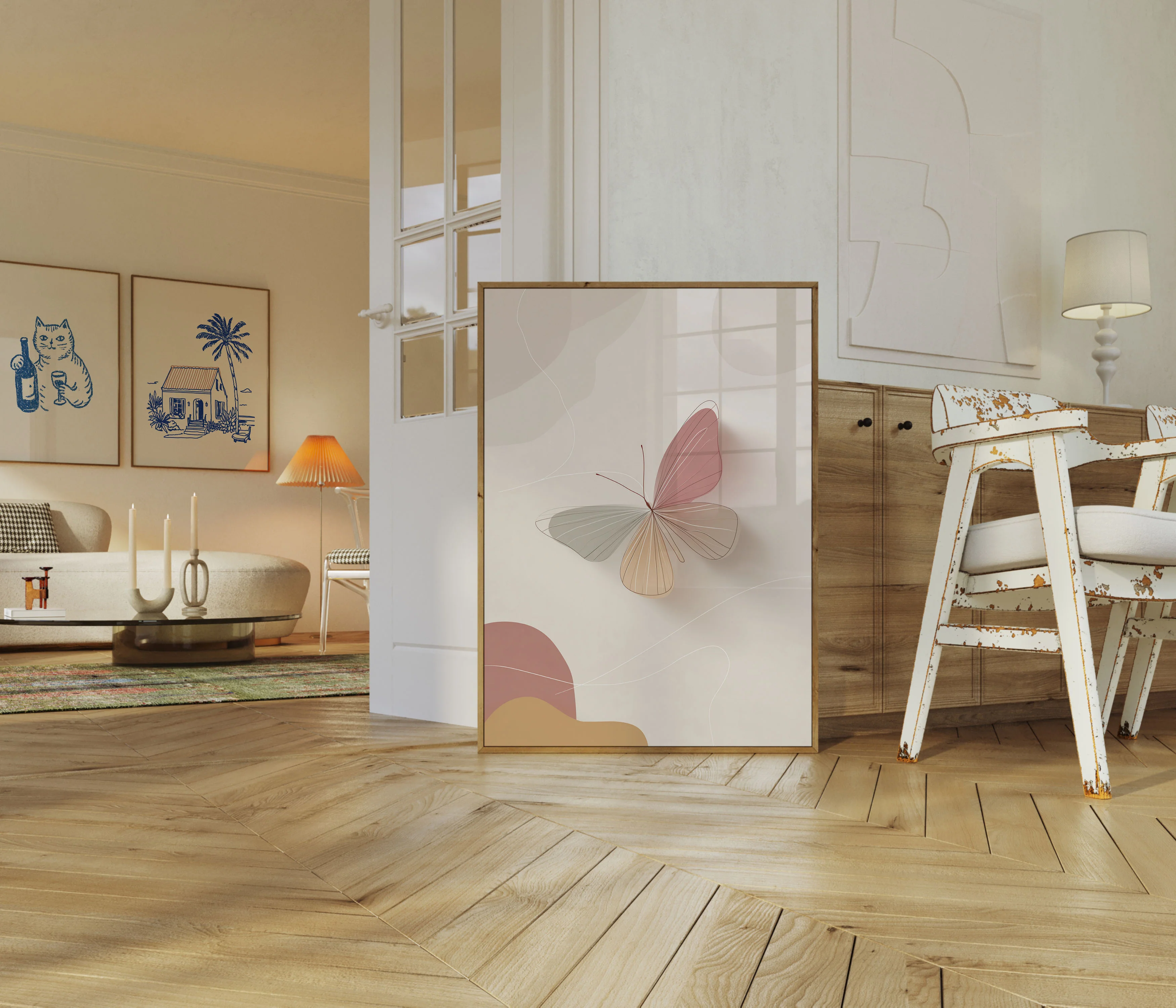 Abstract Pastel Butterfly Poster - Image 5