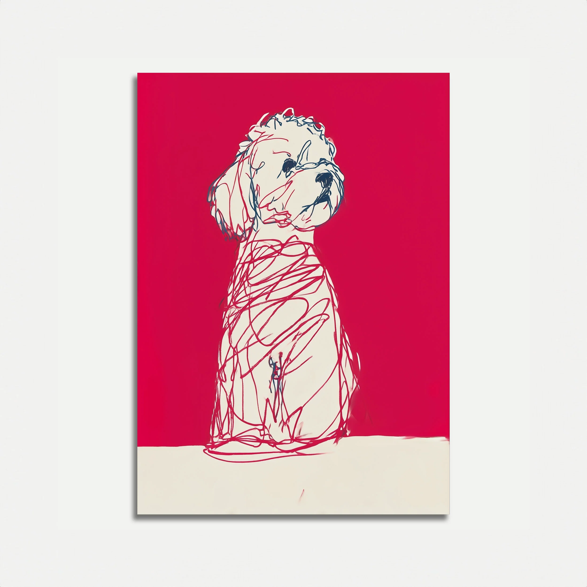 Abstract Sketch Dog Poster