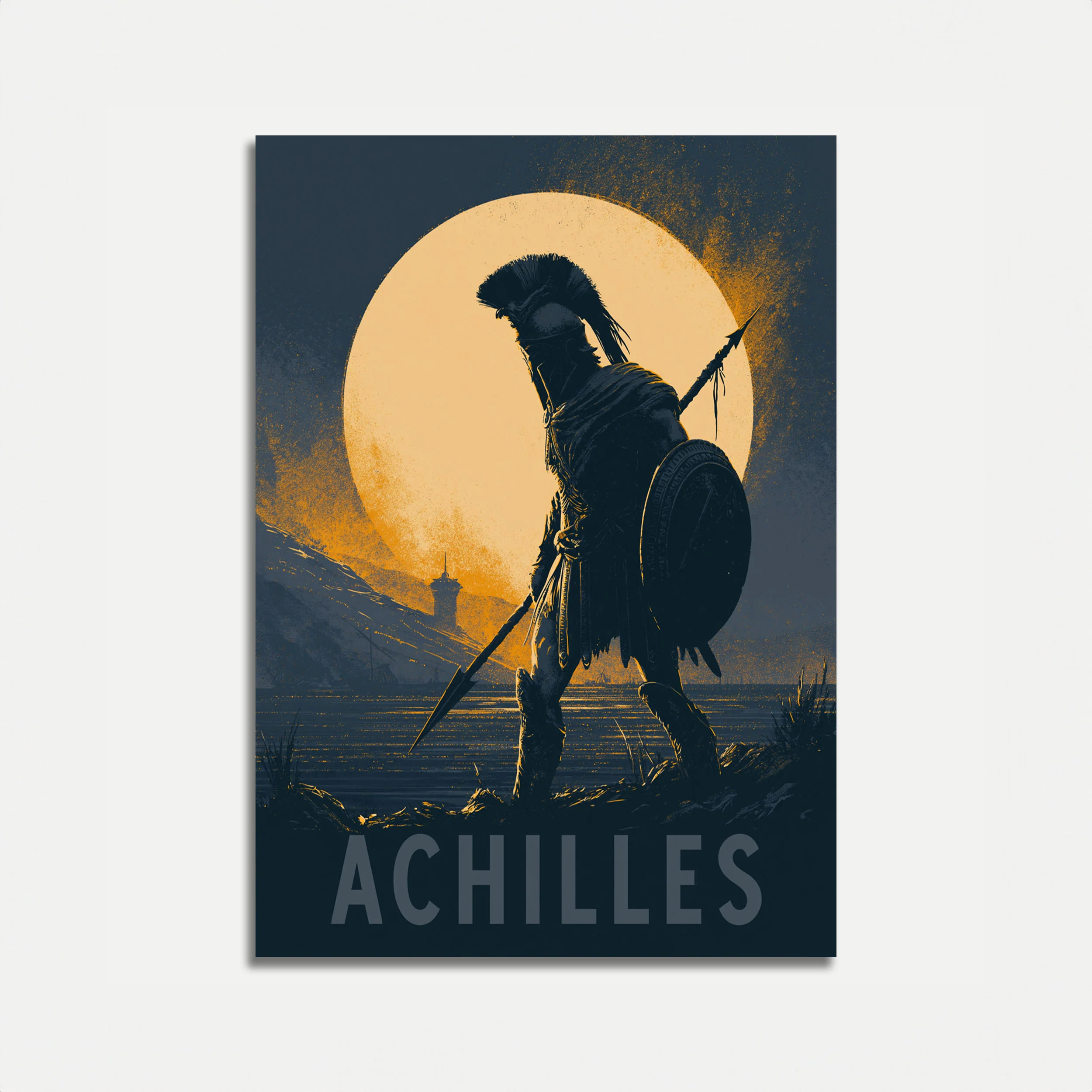 Achilles Warrior by the Sea Poster
