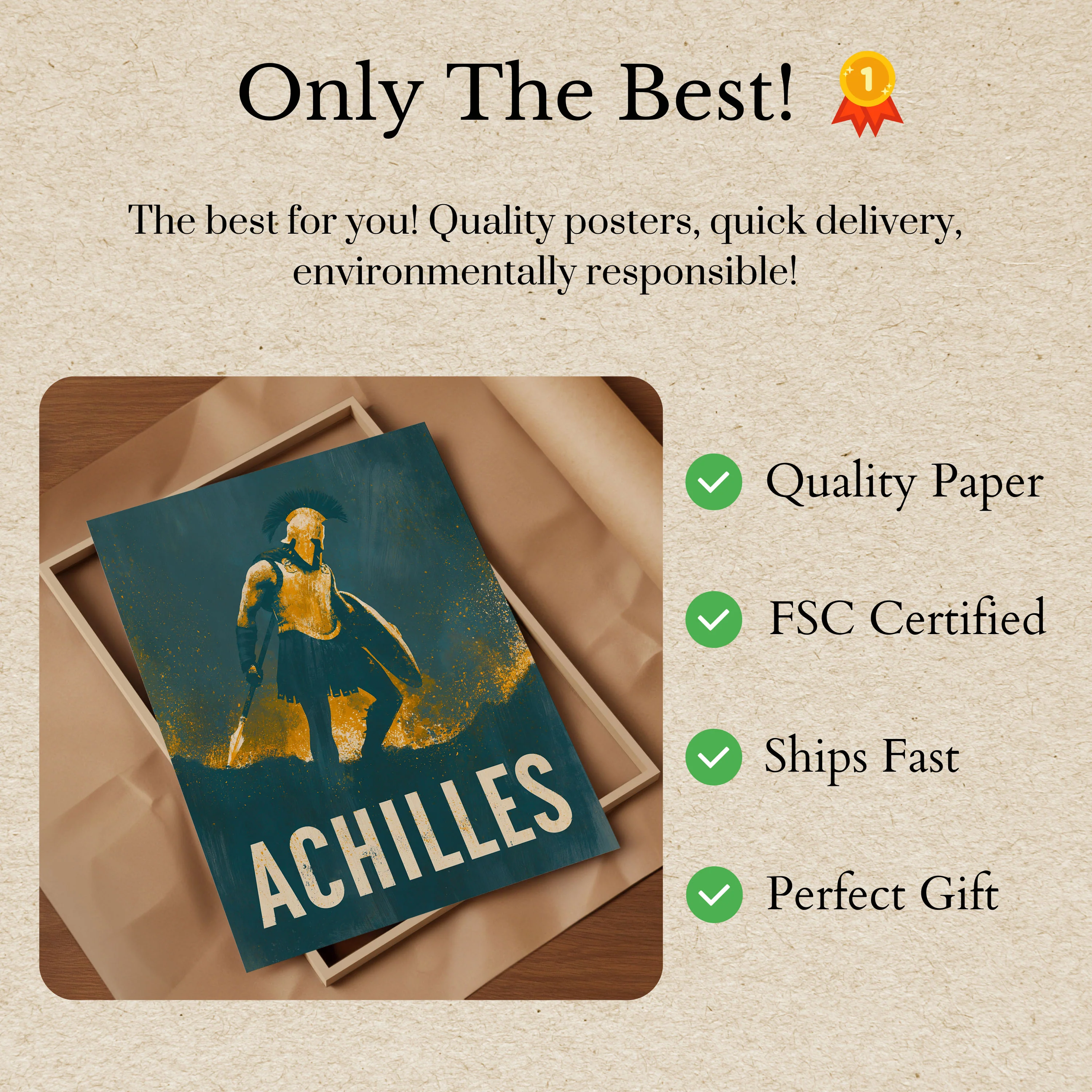 Achilles Warrior Hero Poster - Image 3