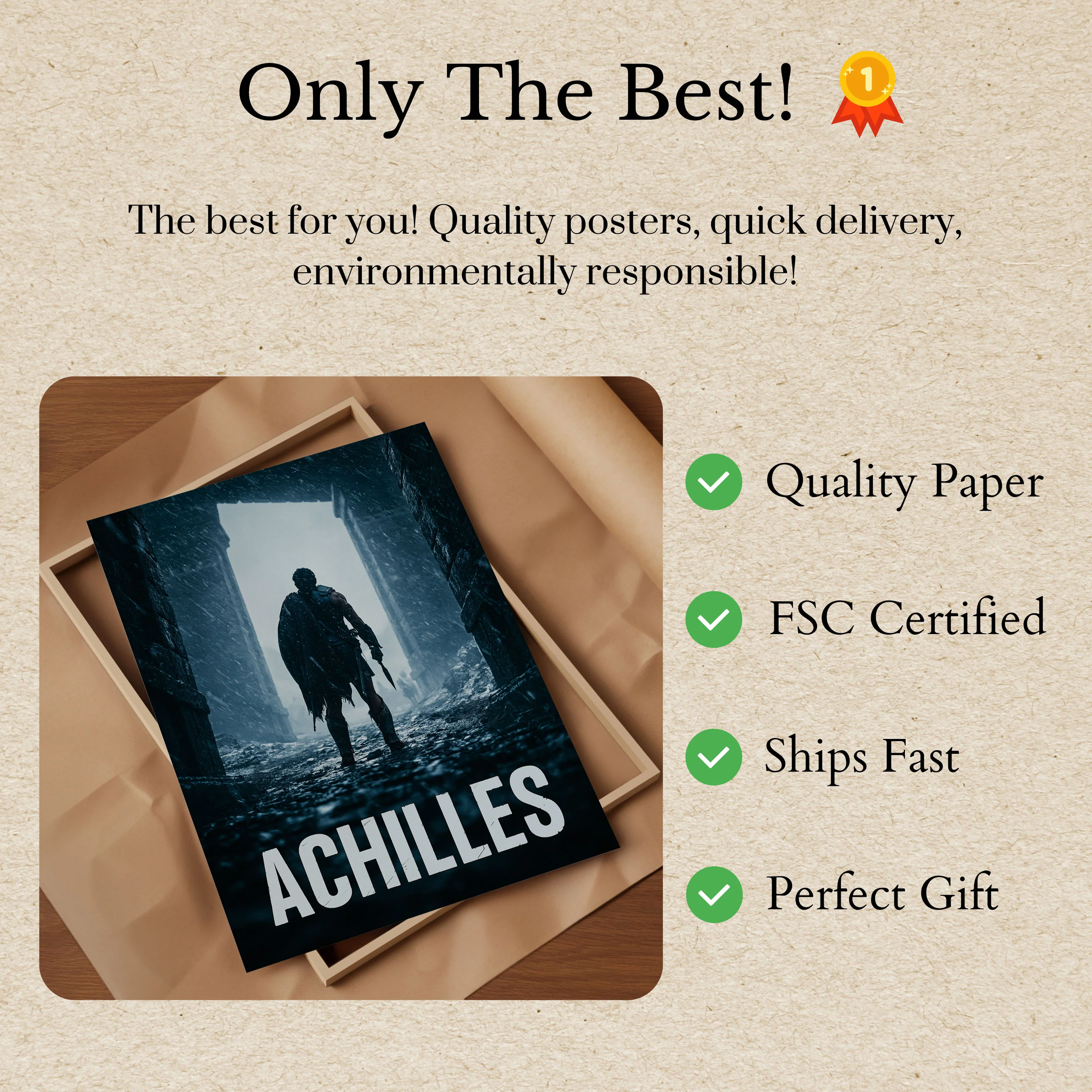 Achilles Warrior in the Snow Poster - Image 3