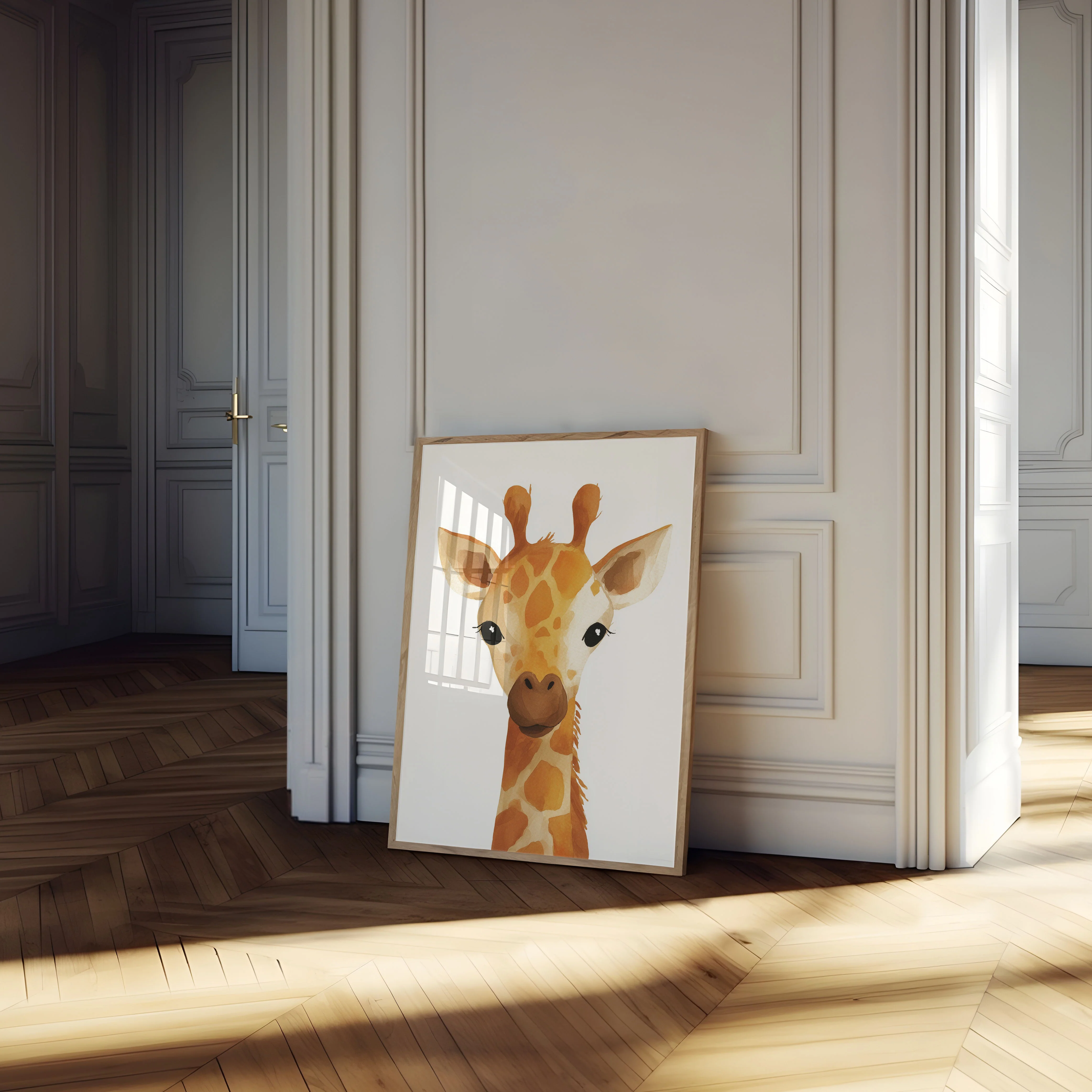 Adorable Giraffe Watercolor Poster - Image 4