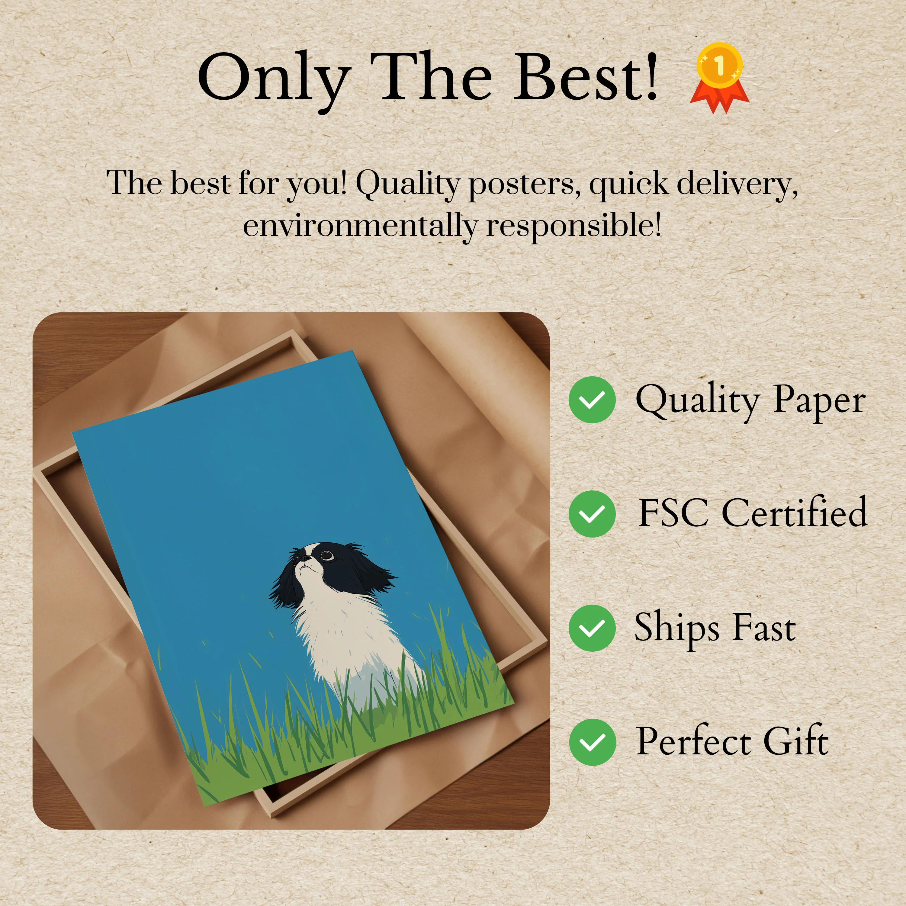 Adorable Japanese Chin Dog Poster - Image 3