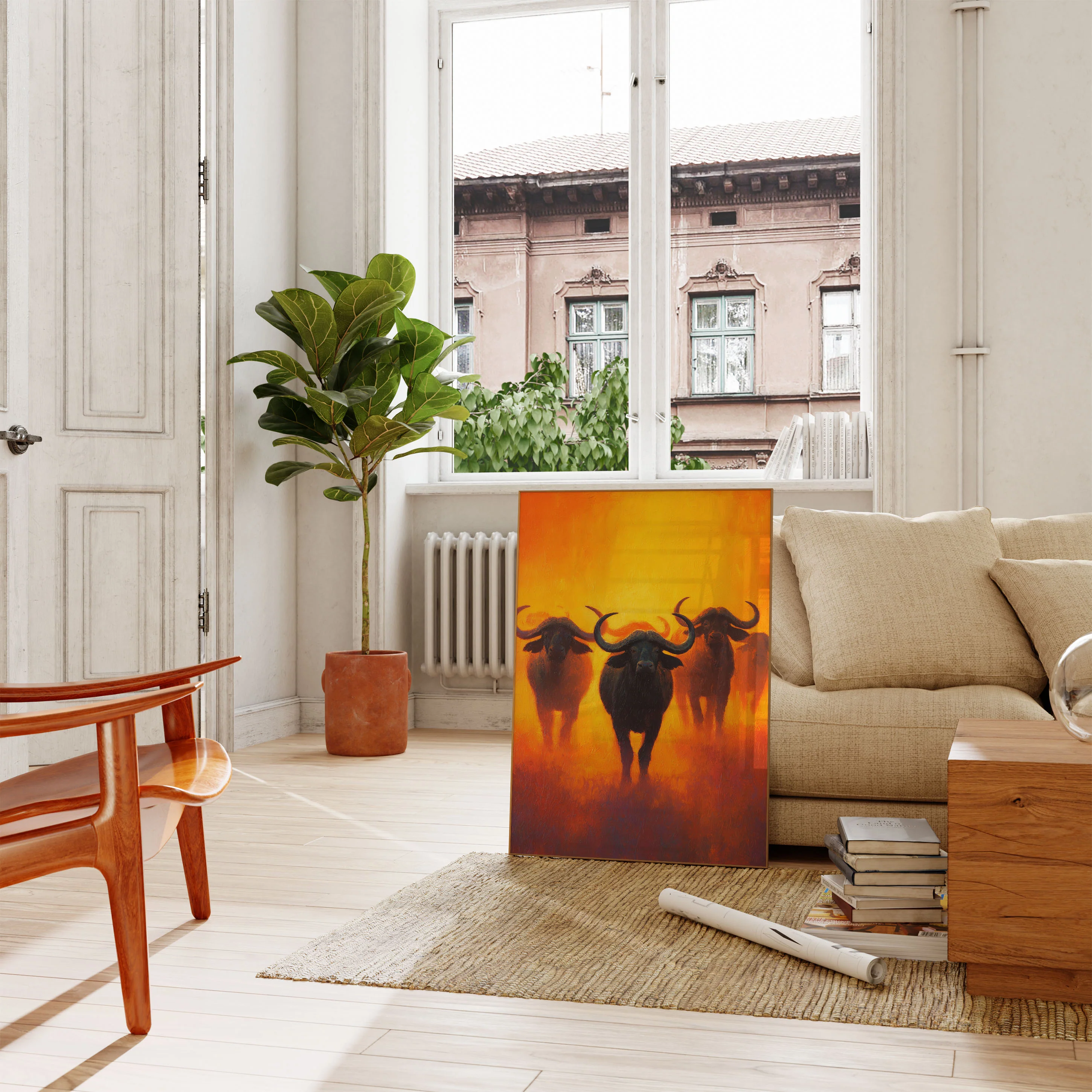 African Buffalo Herd at Sunset Poster - Image 2