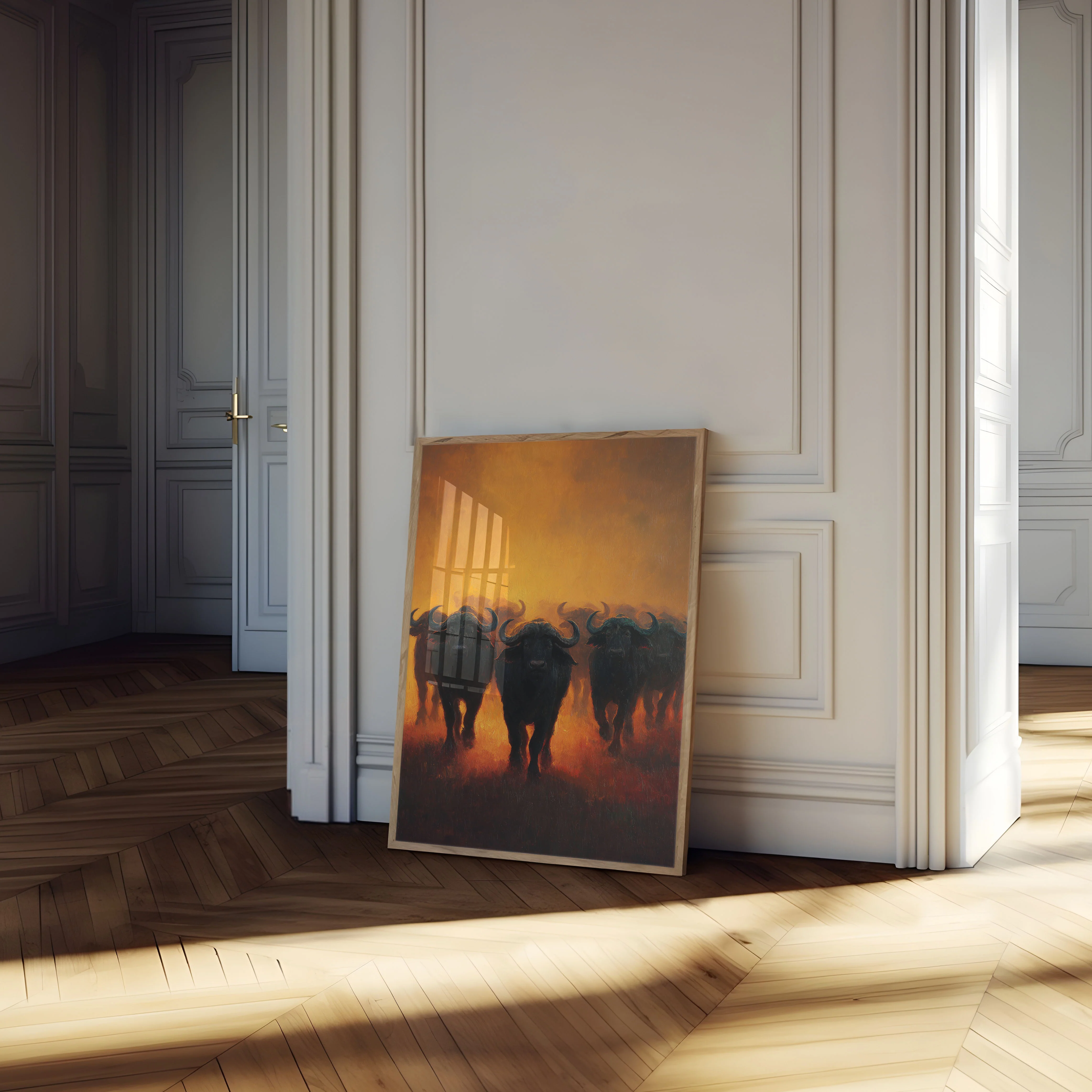 African Buffalo Herd Sunset Poster - Image 4