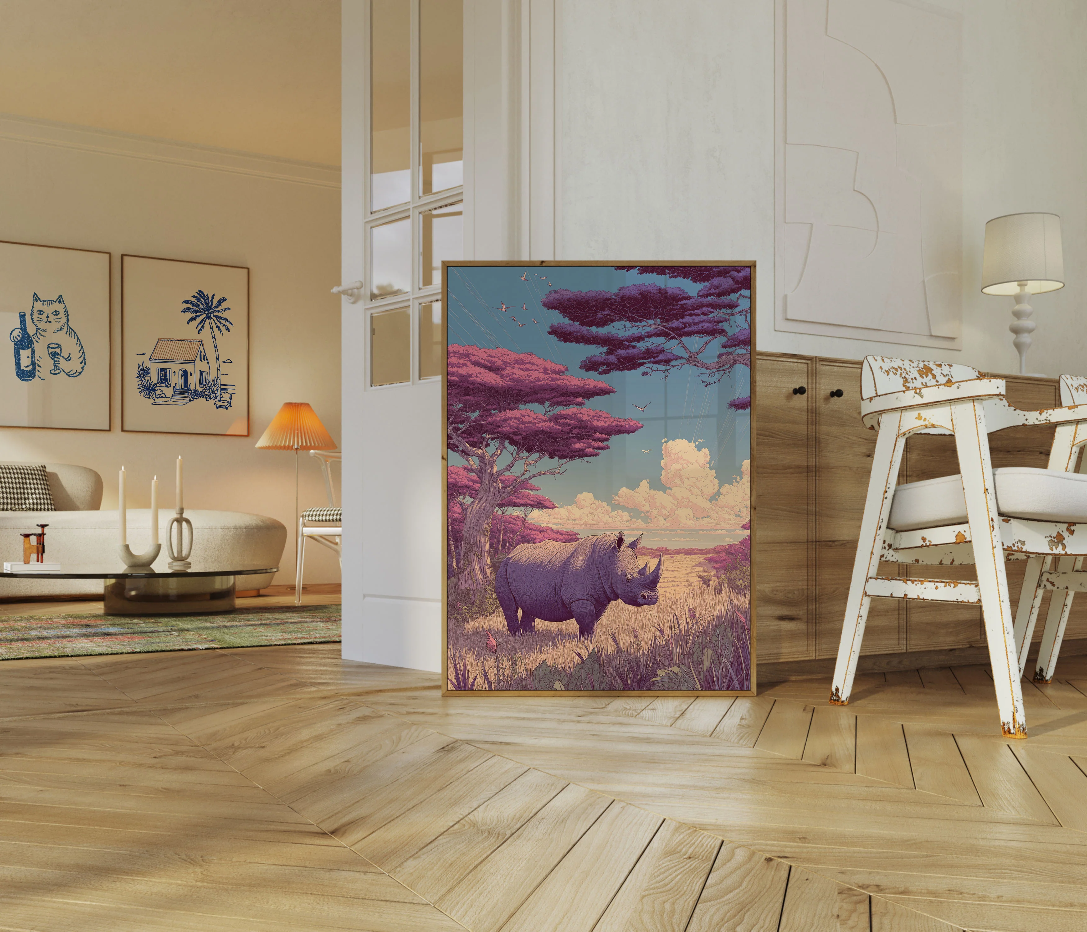African Rhino Dreamscape Poster - Image 5