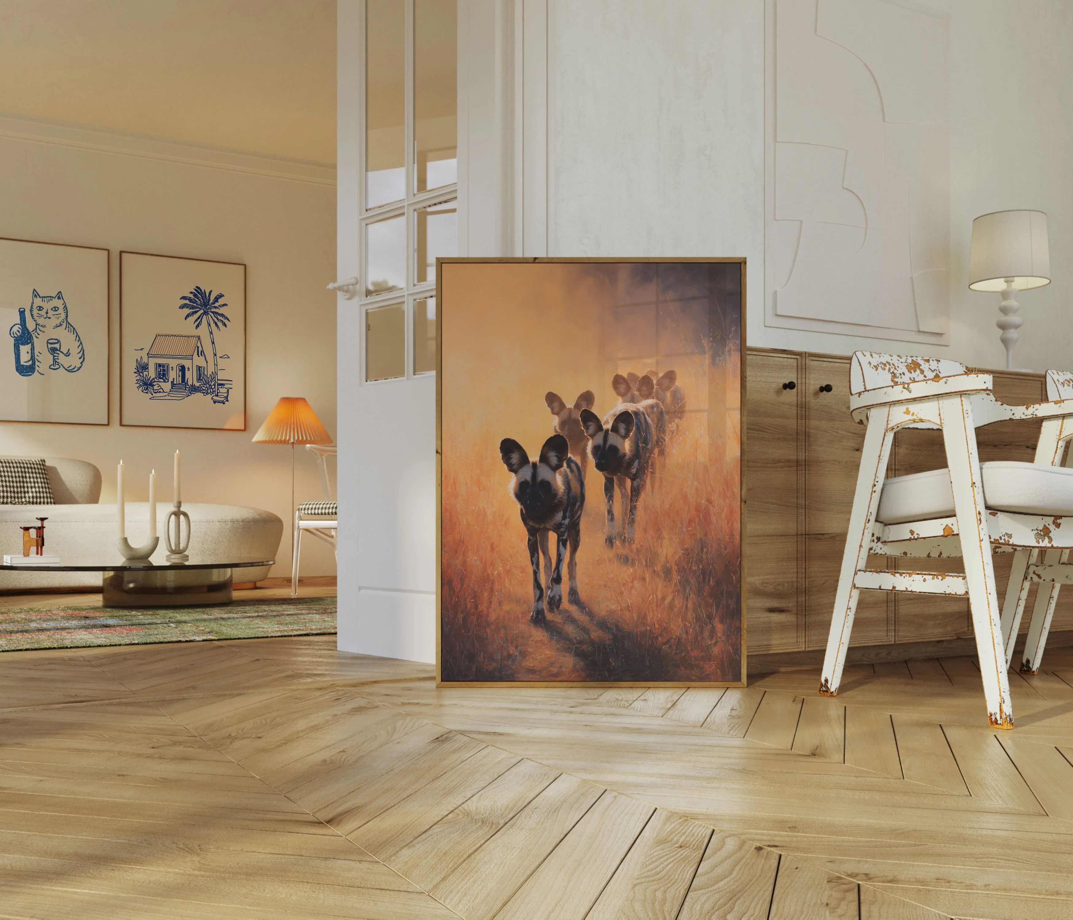 African Wild Dogs at Sunset Poster - Image 5