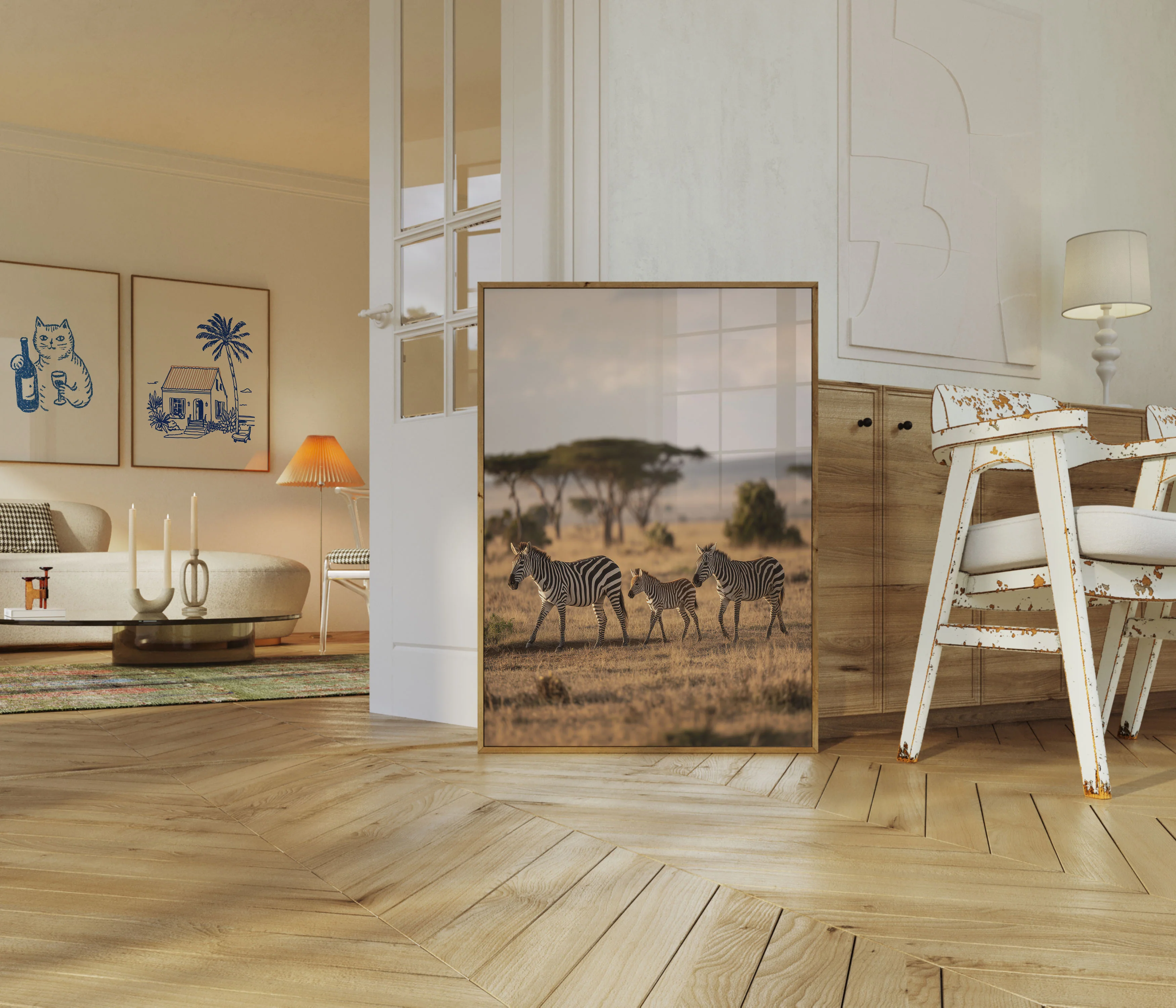African Zebra Family Wilderness Poster - Image 5