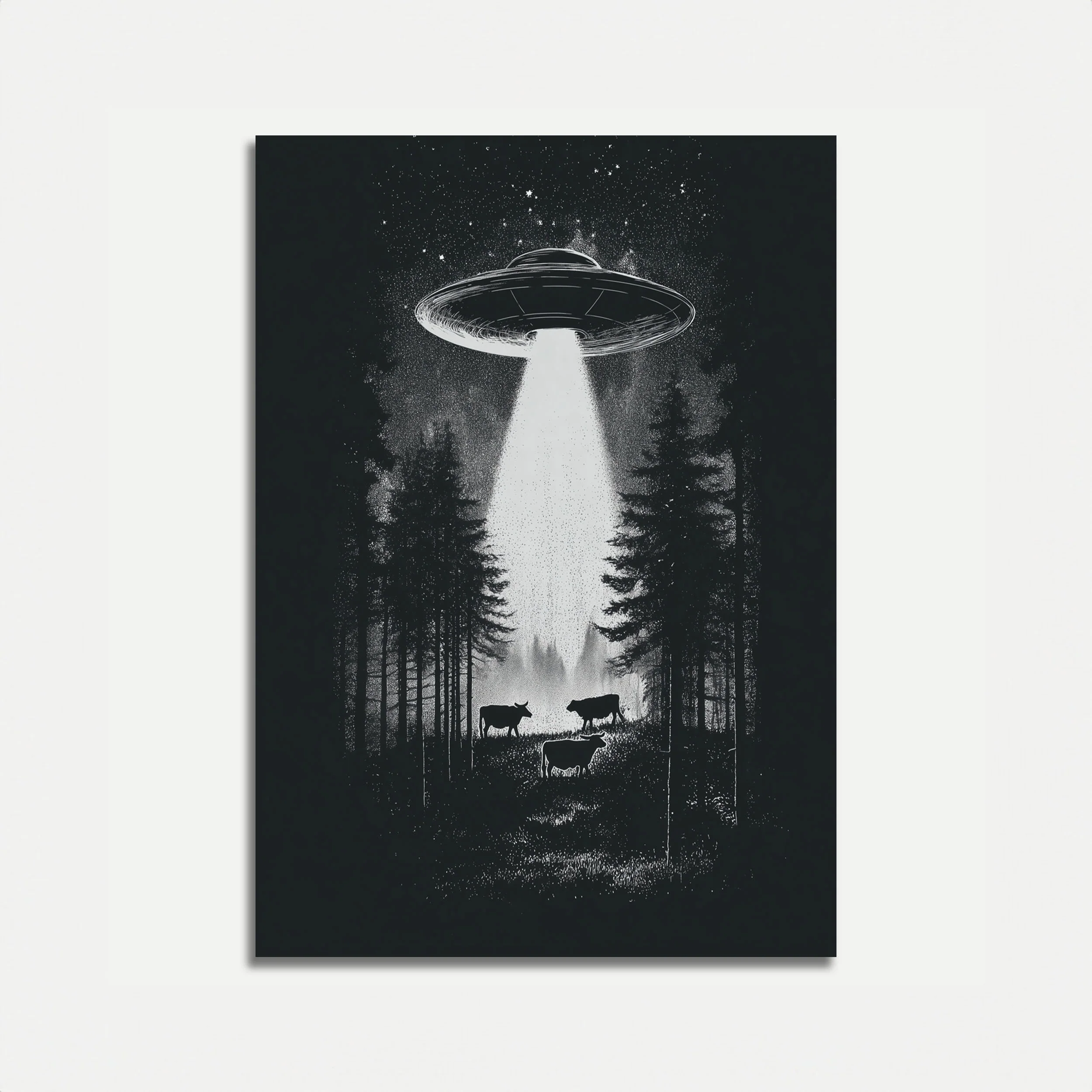 Alien Abduction Forest Poster