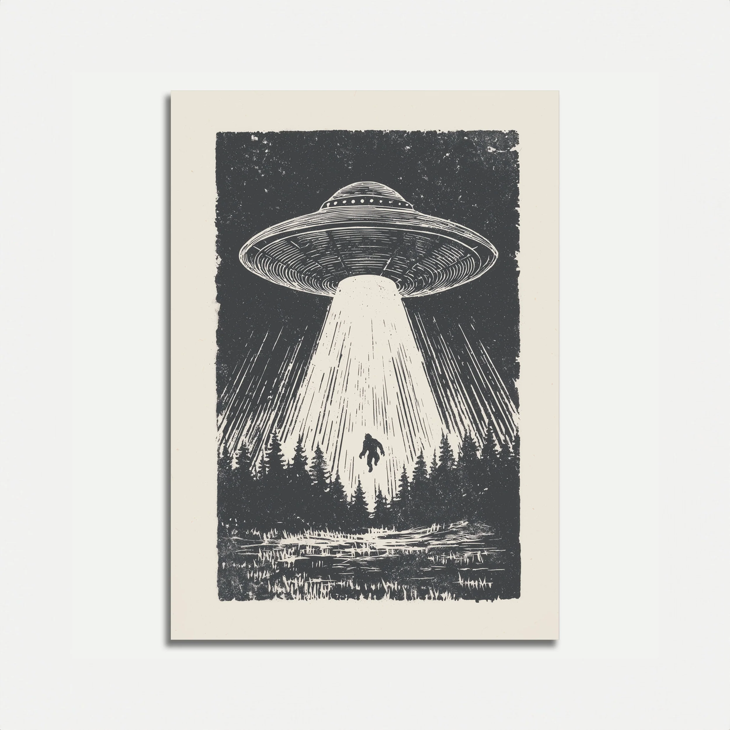 Alien Abduction Forest Poster