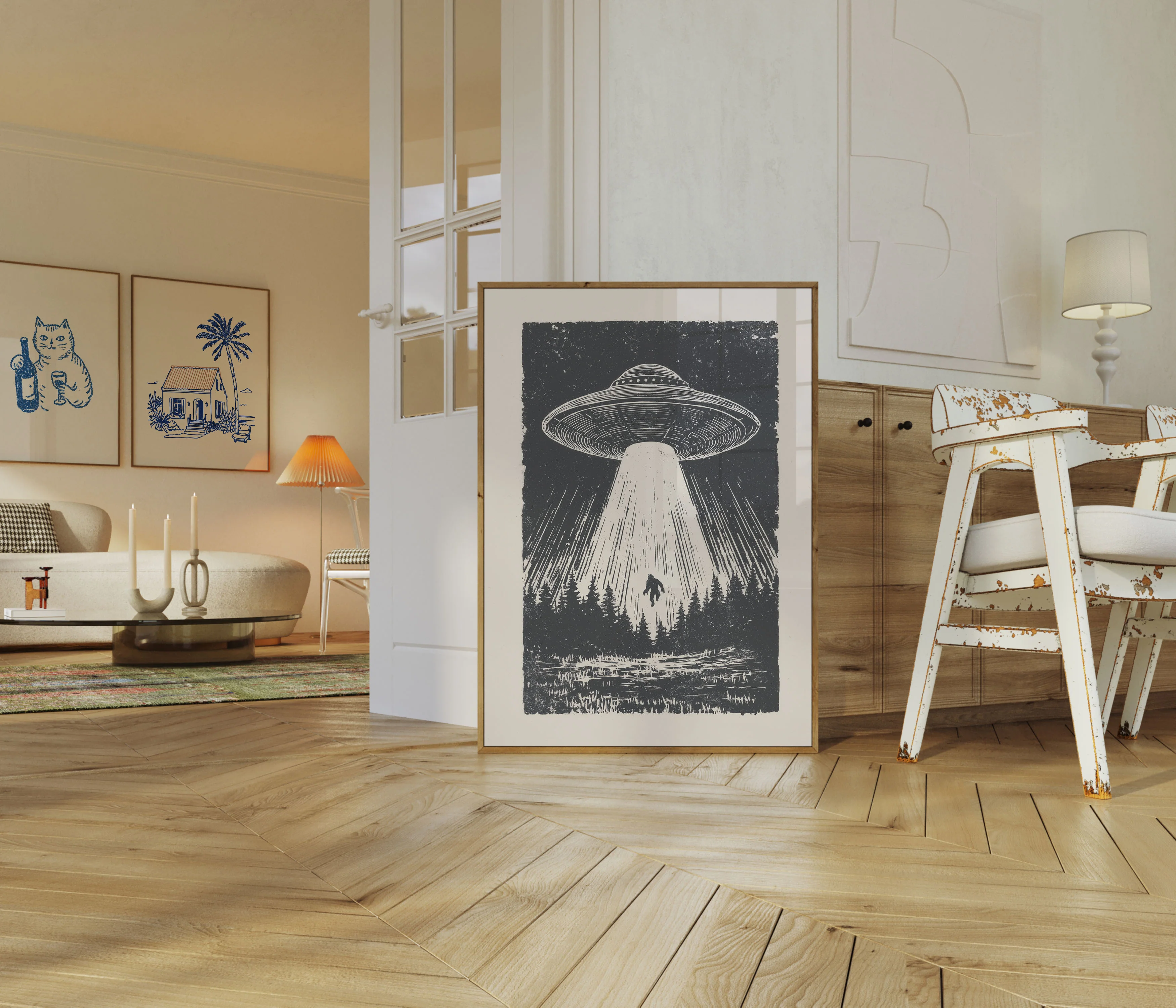Alien Abduction Forest Poster - Image 5