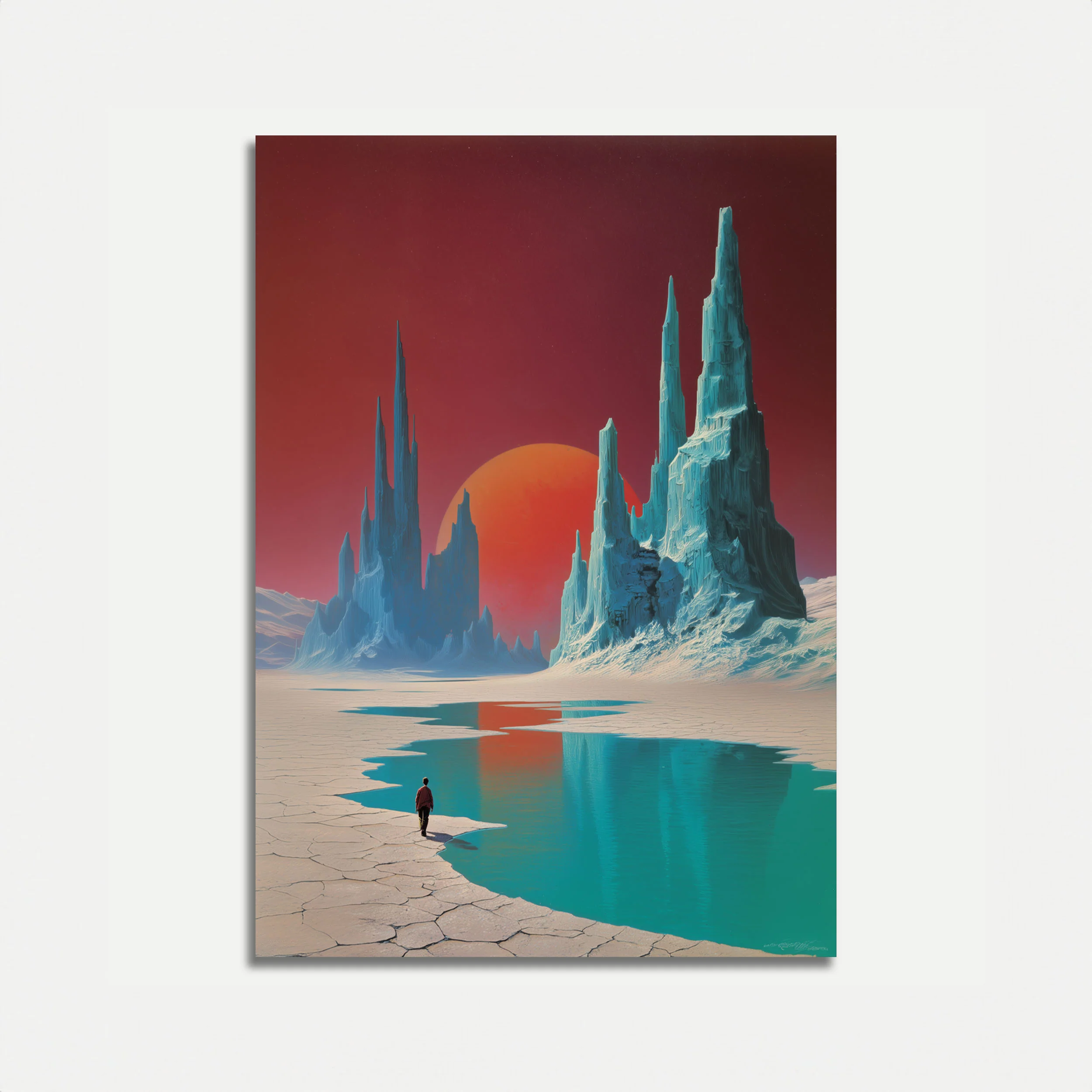 Alien Landscape with Crystal Towers Poster