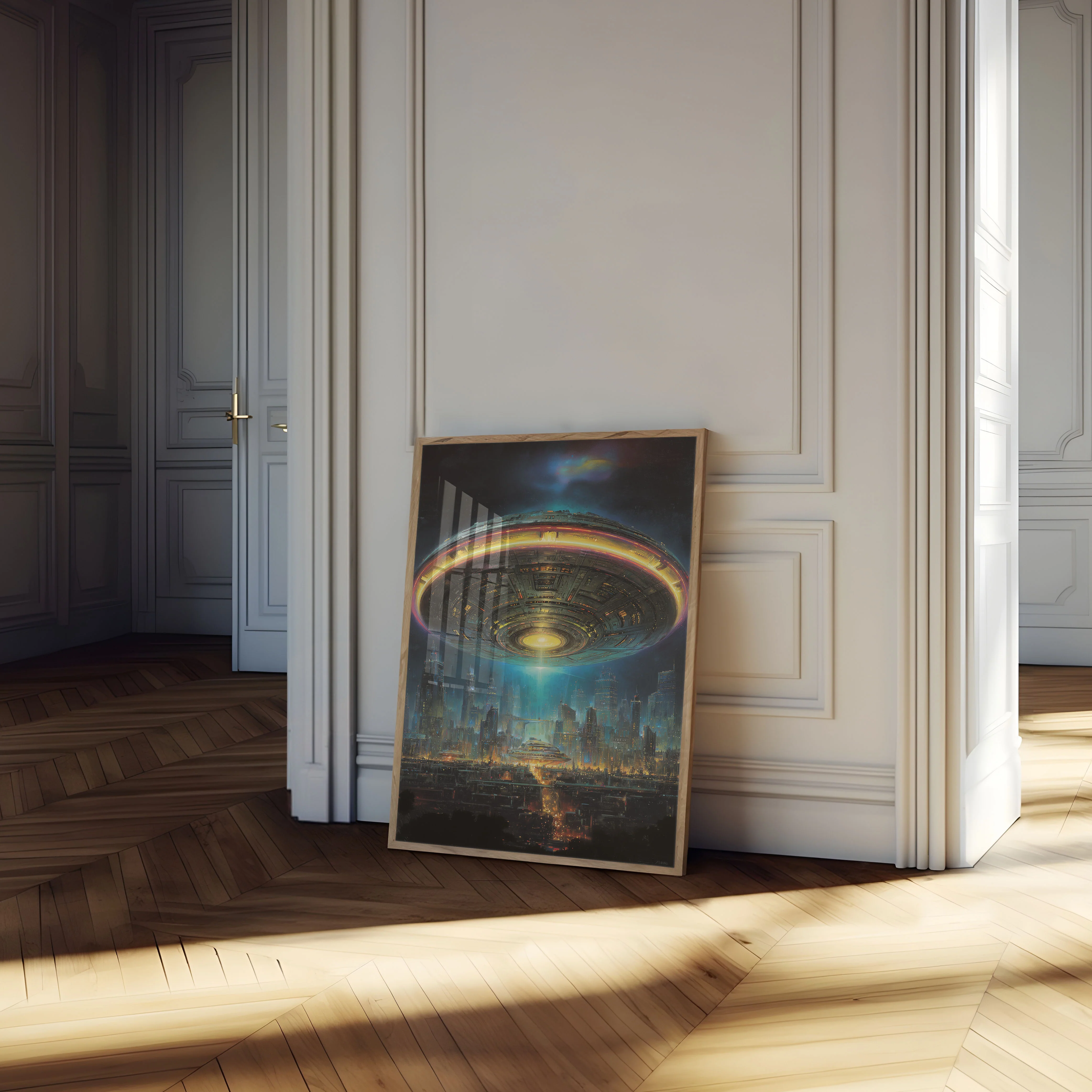Alien Mothership City Invasion Poster - Image 4