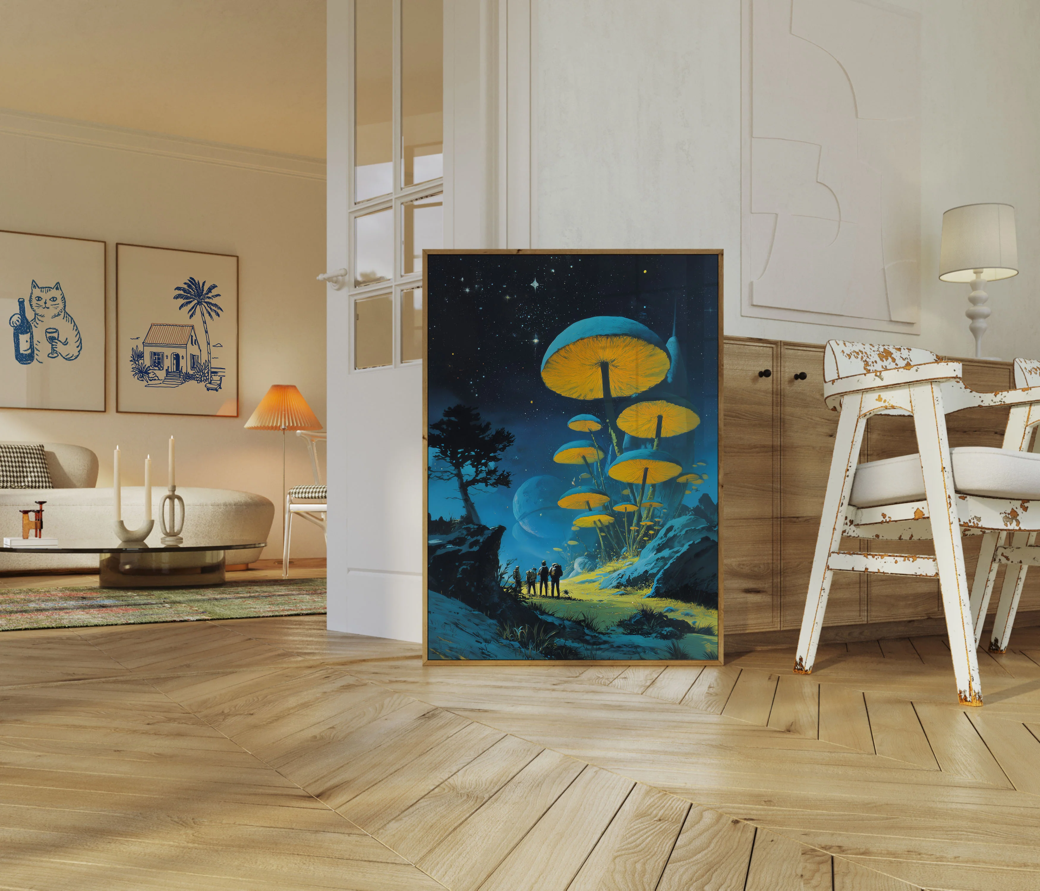 Alien Mushroom Forest Night Poster - Image 5