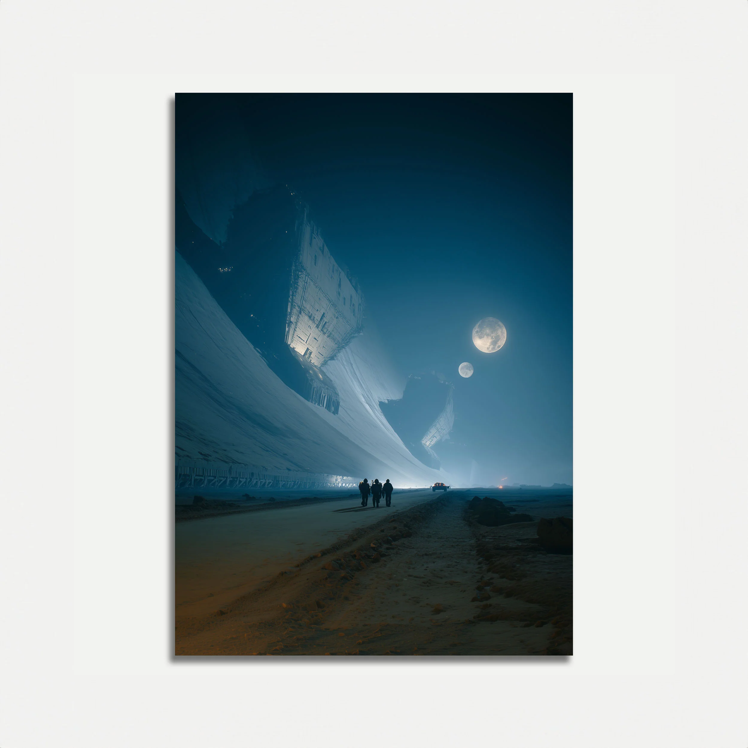 Alien Spacecraft Desert Encounter Poster