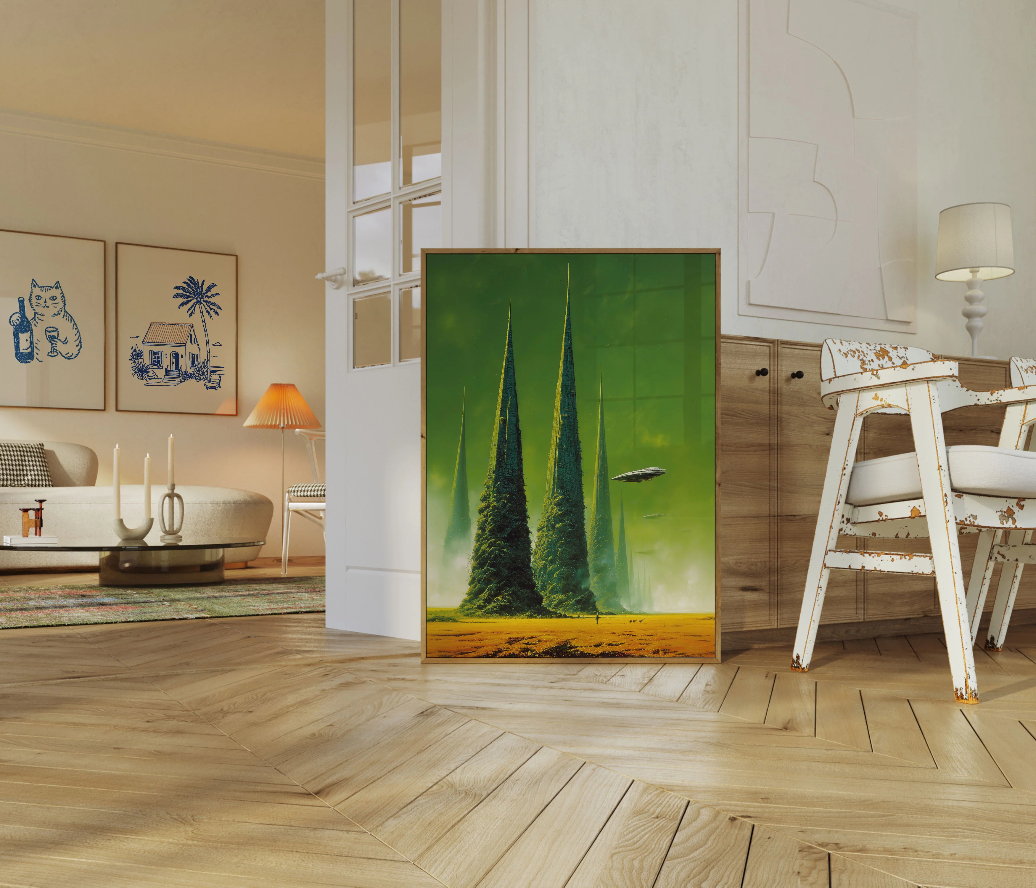 Alien Towers Desert Landscape Poster - Image 5