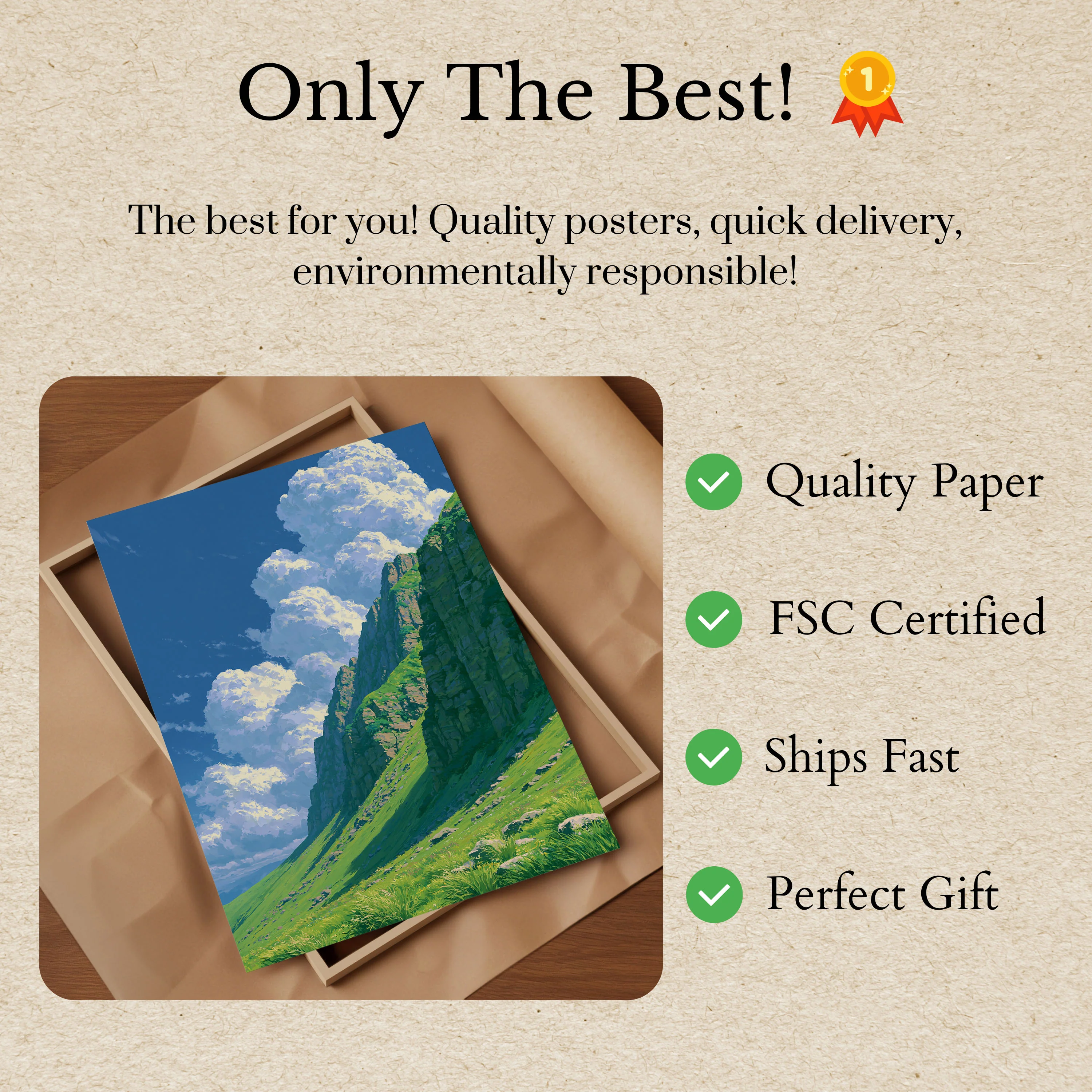 Alpine Mountain Valley Landscape Poster - Image 3