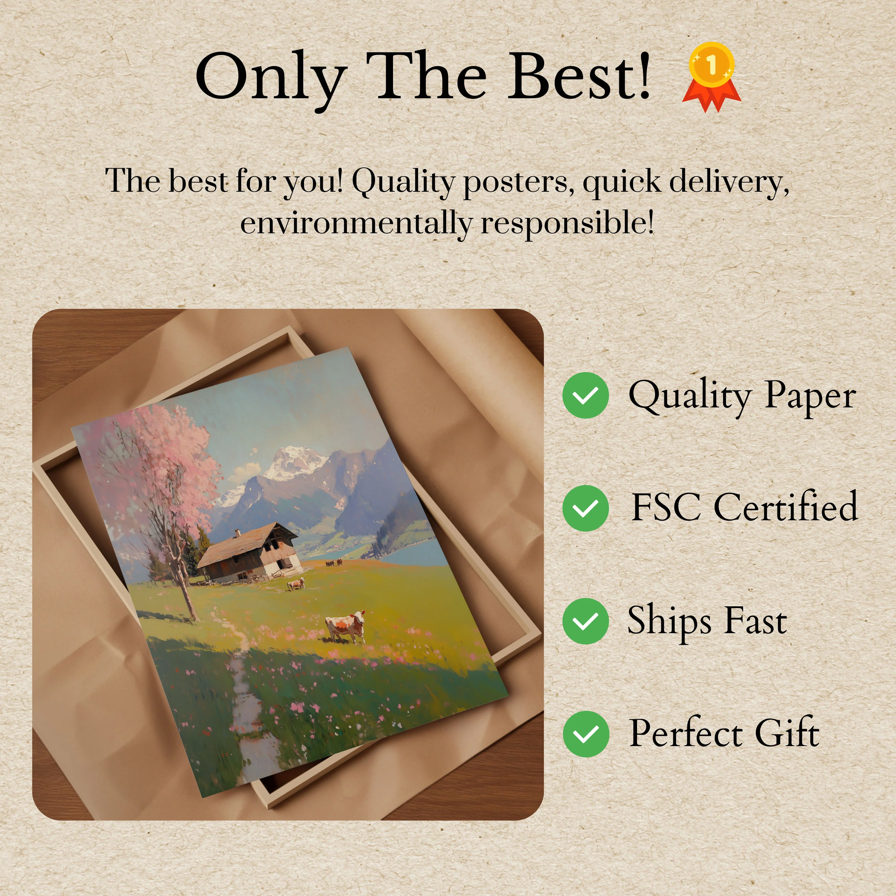 Alpine Spring Mountain Tranquility Poster - Image 3