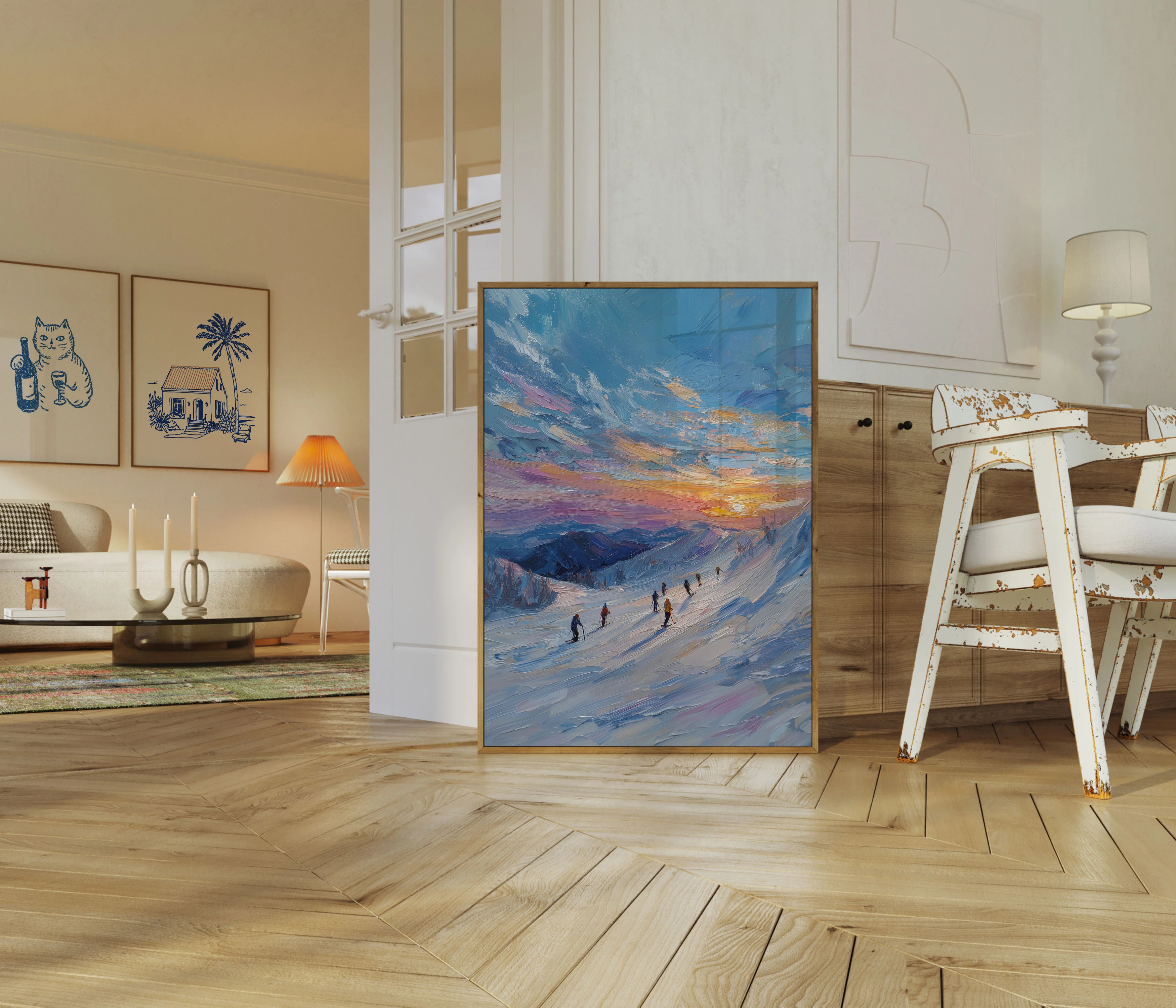 Alpine Sunset Ski Poster - Image 5