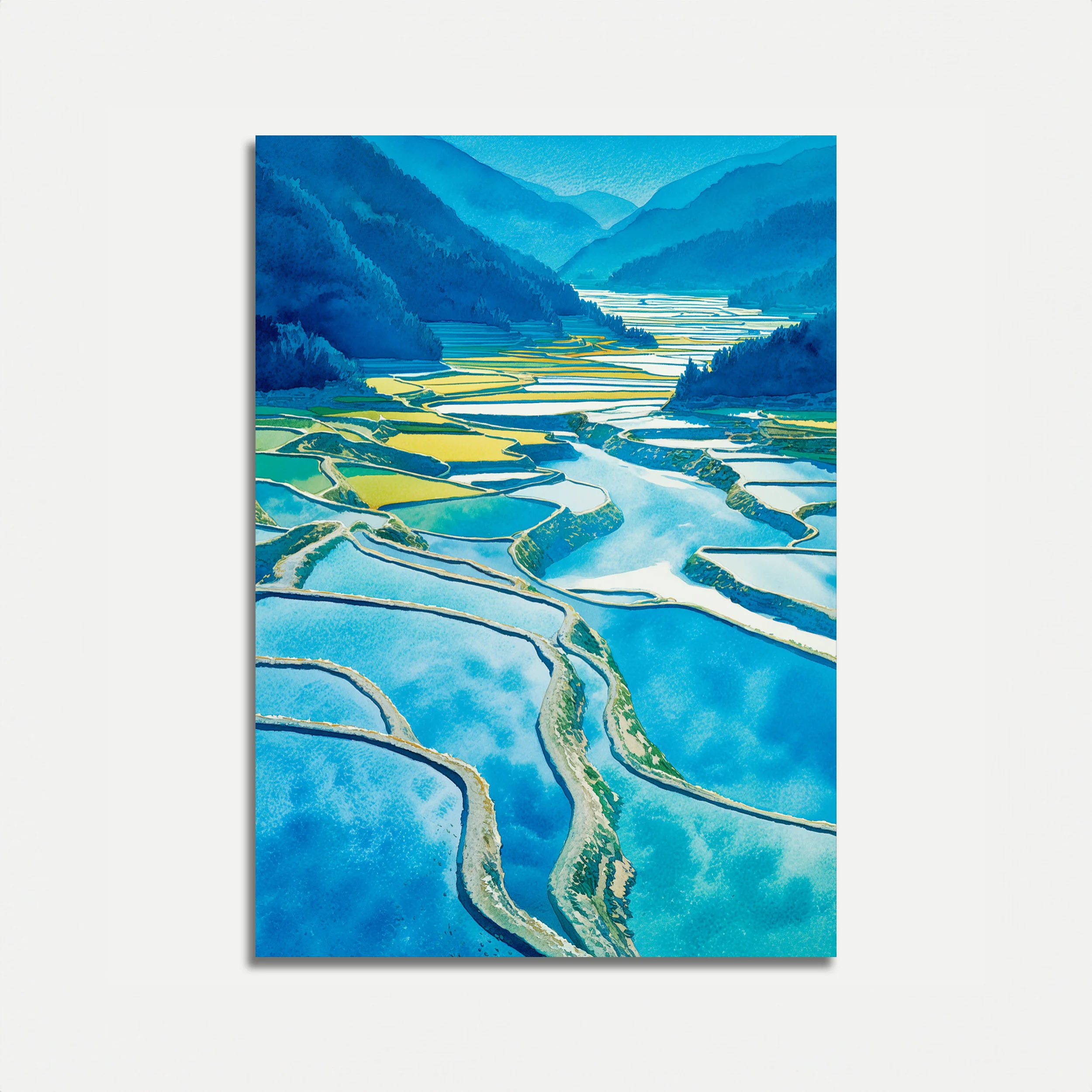 Alpine Valley Rice Fields Poster