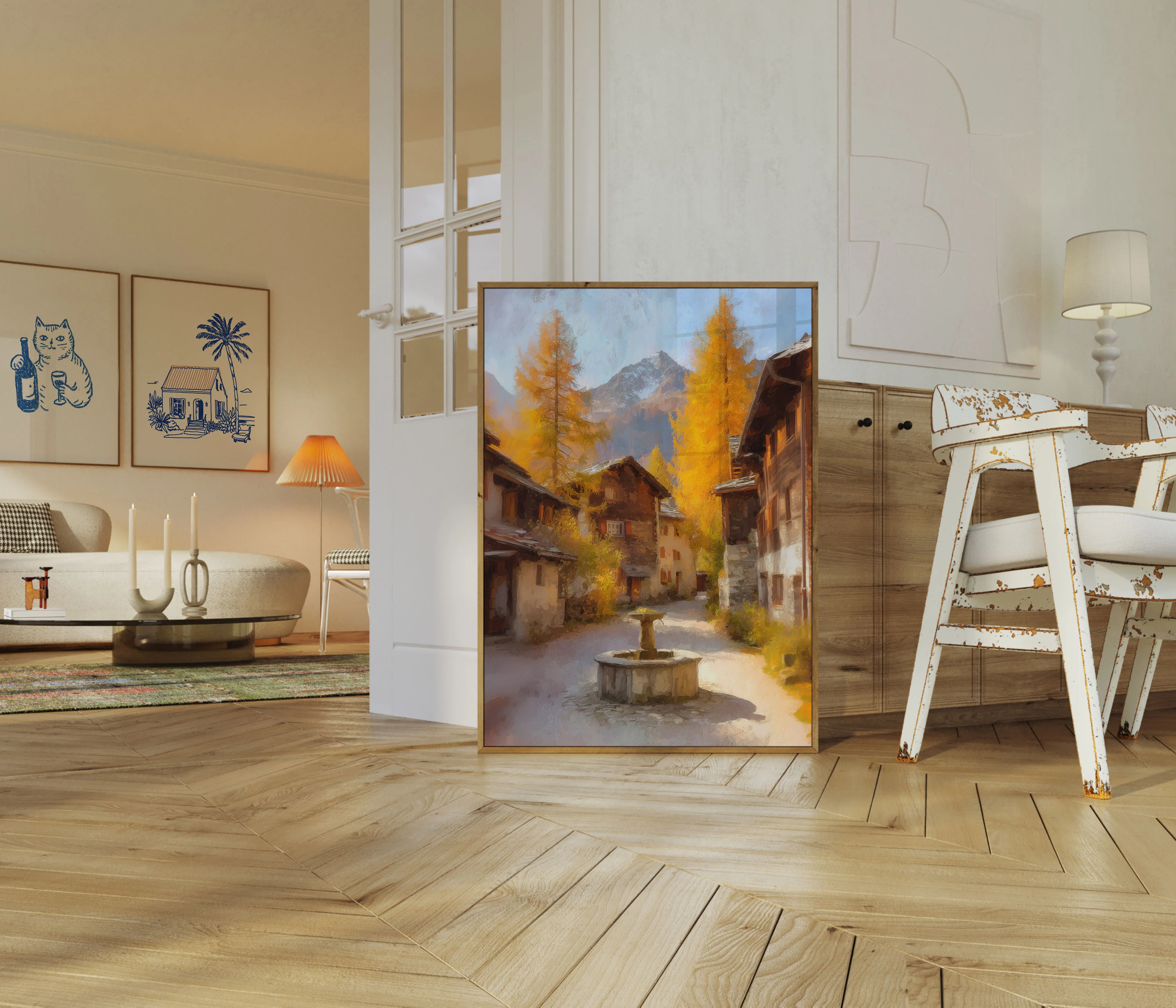Alpine Village Autumn Mountains Poster - Image 5