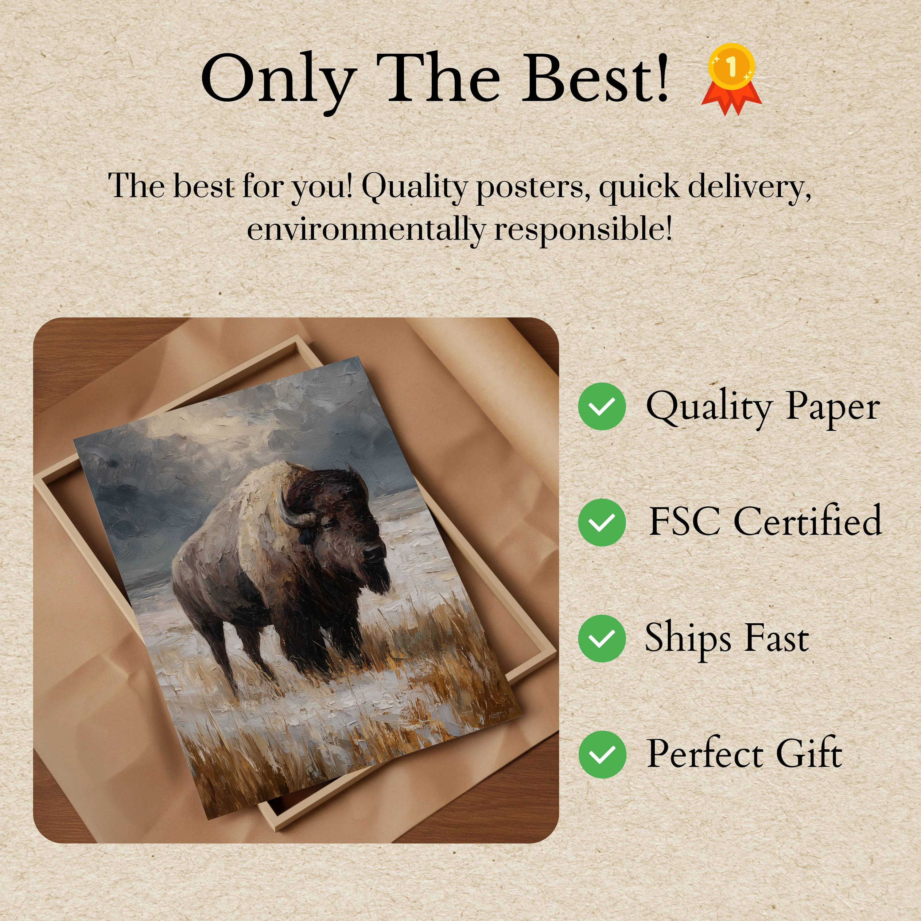 American Bison in Winter Poster - Image 3