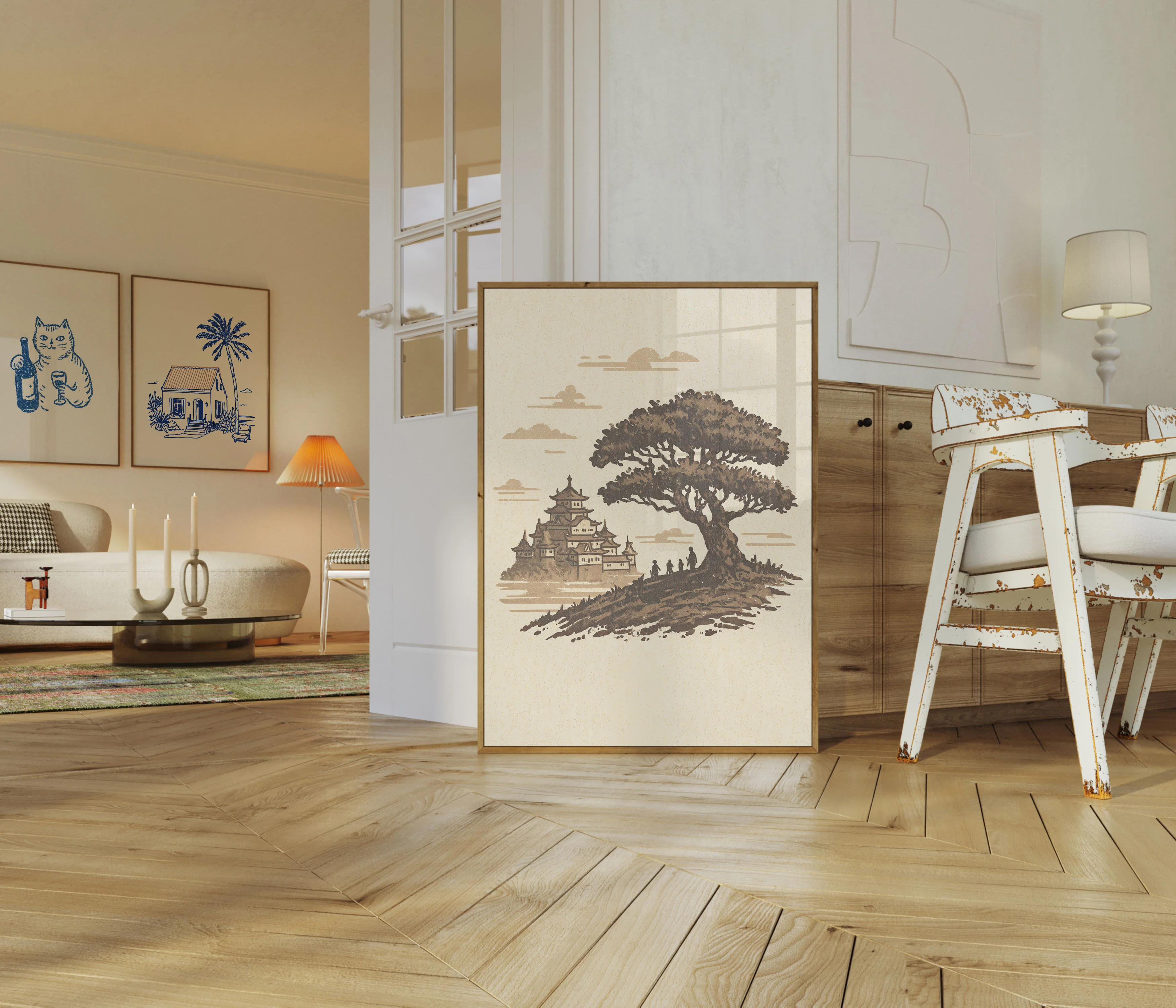 Ancient Castle and Majestic Tree Poster - Image 5