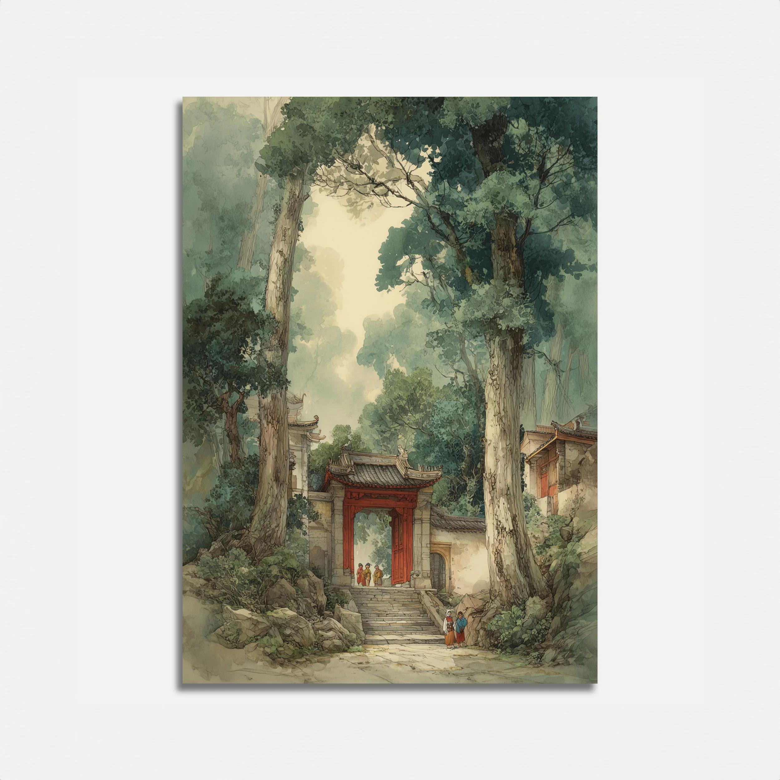 Ancient Chinese Garden Pathway Poster