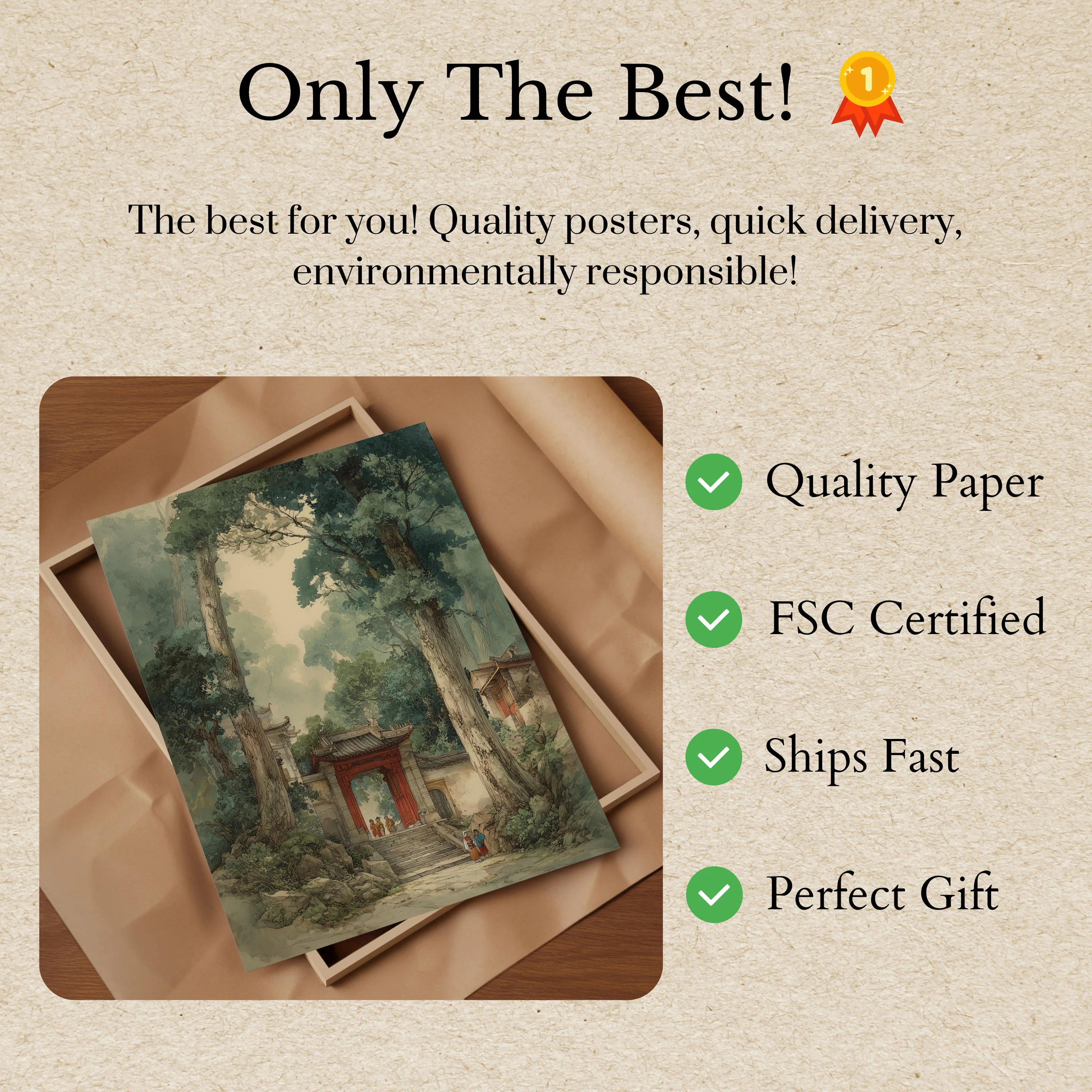 Ancient Chinese Garden Pathway Poster - Image 3