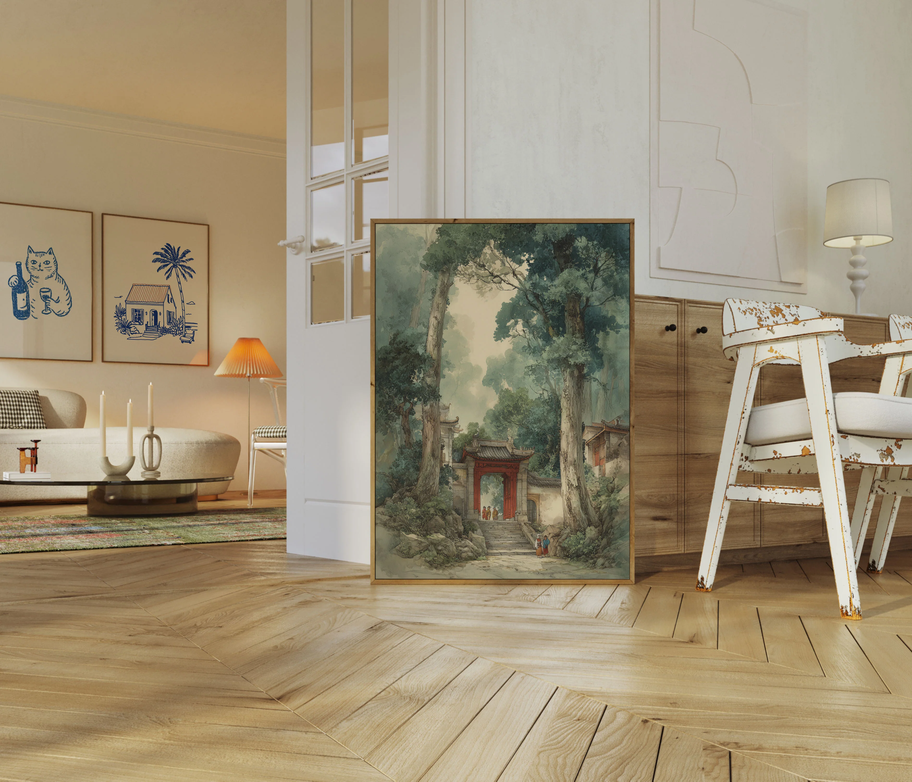 Ancient Chinese Garden Pathway Poster - Image 5