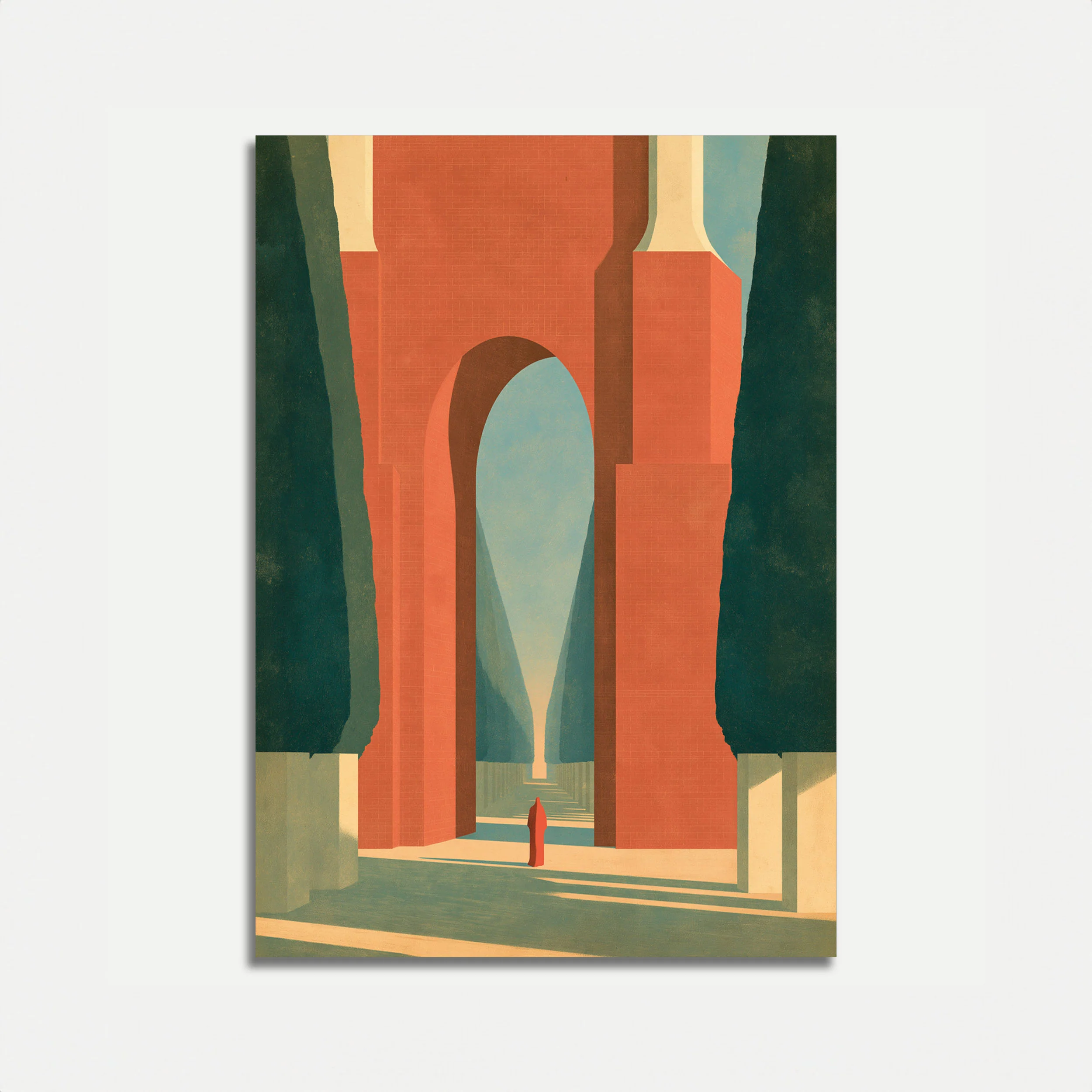 Ancient Red Stone Gateway Poster