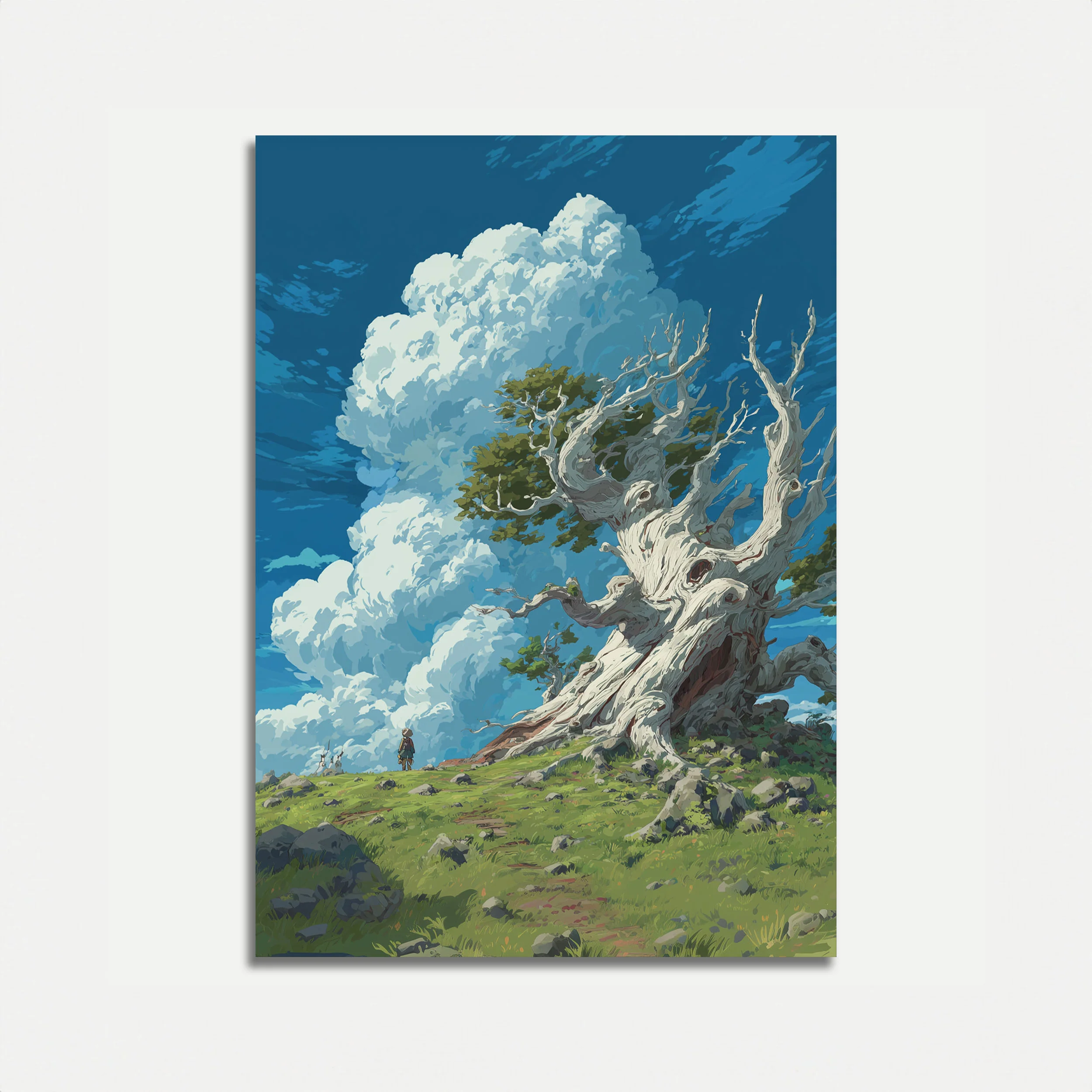 Ancient Tree Storm Landscape Poster