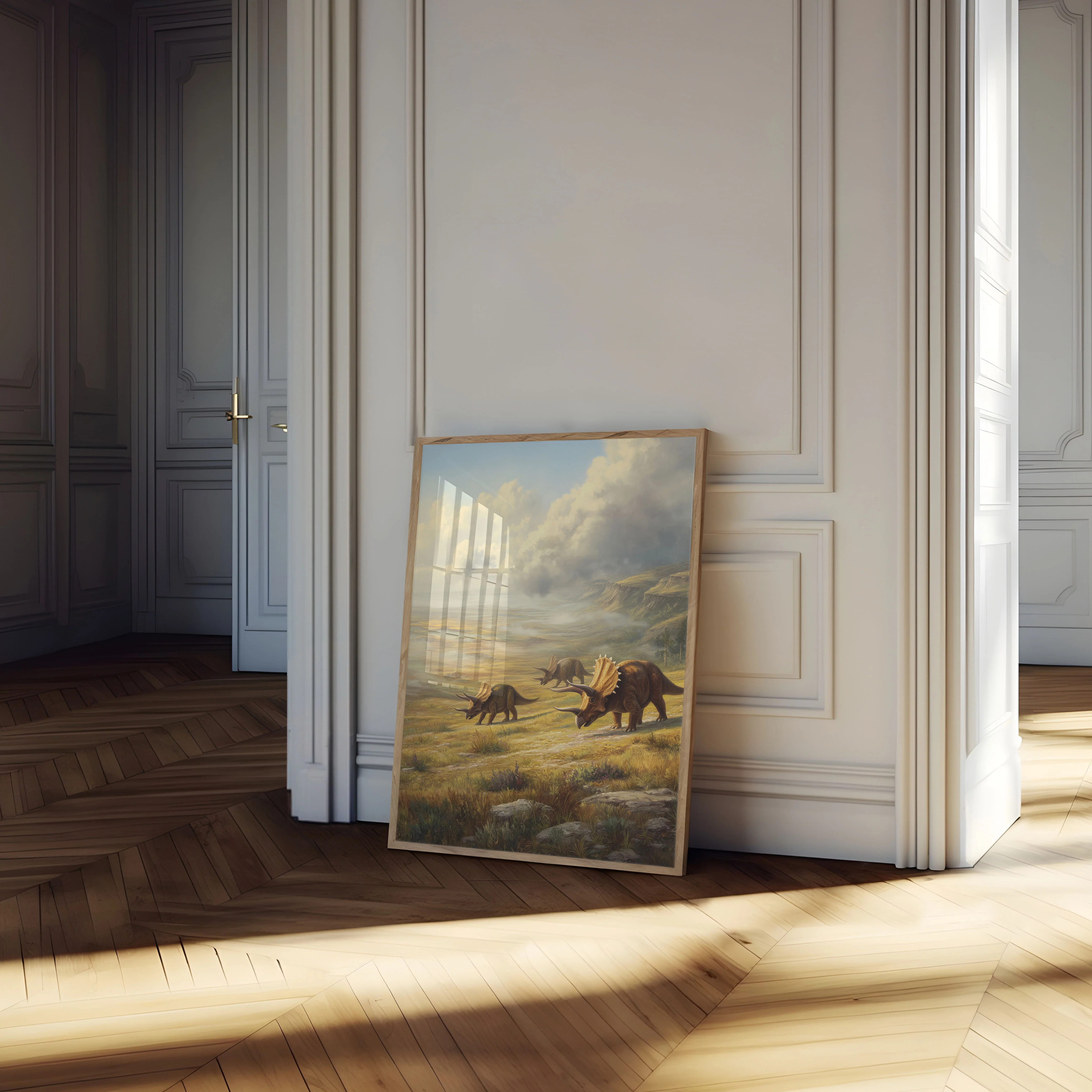 Ancient Triceratops Landscape Poster - Image 4