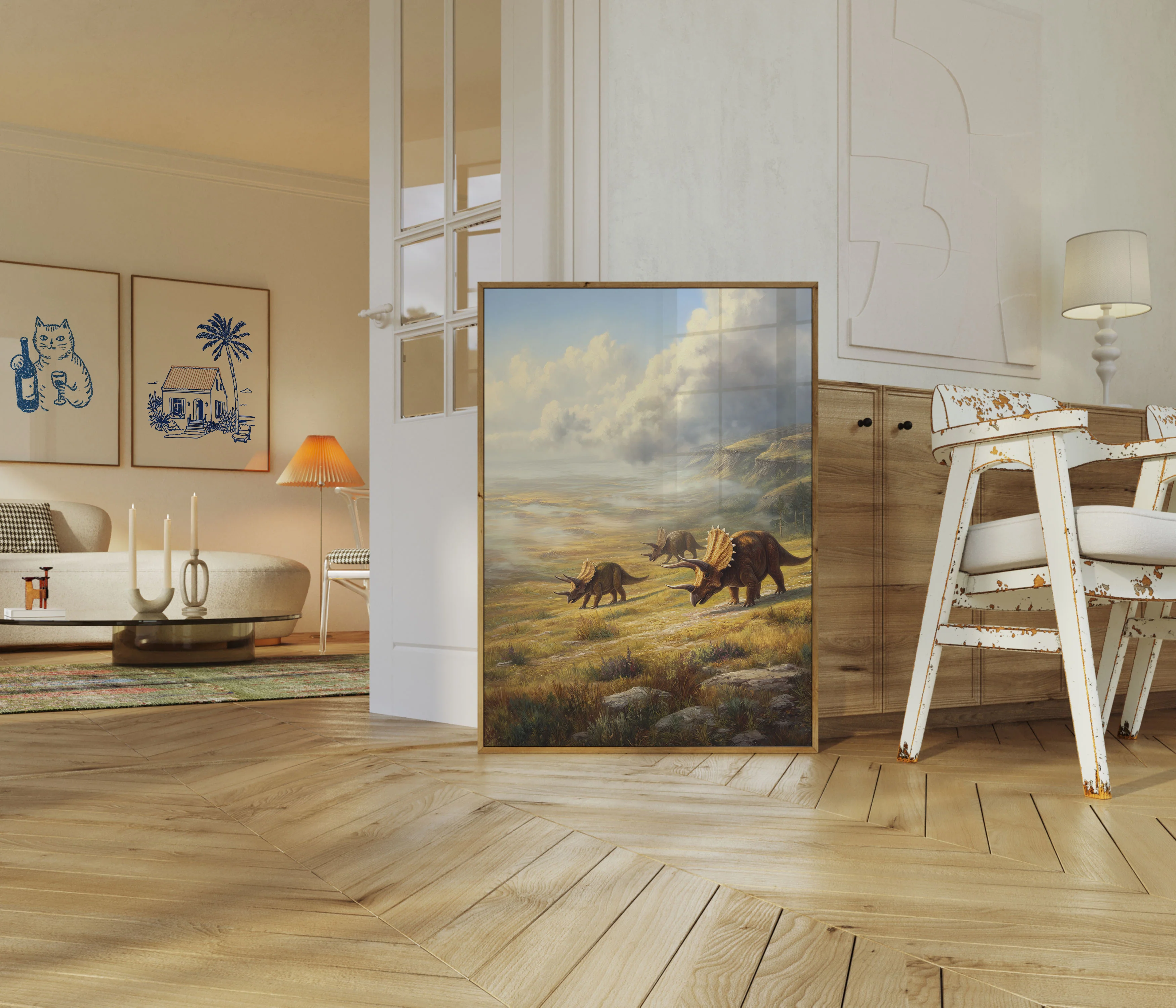 Ancient Triceratops Landscape Poster - Image 5
