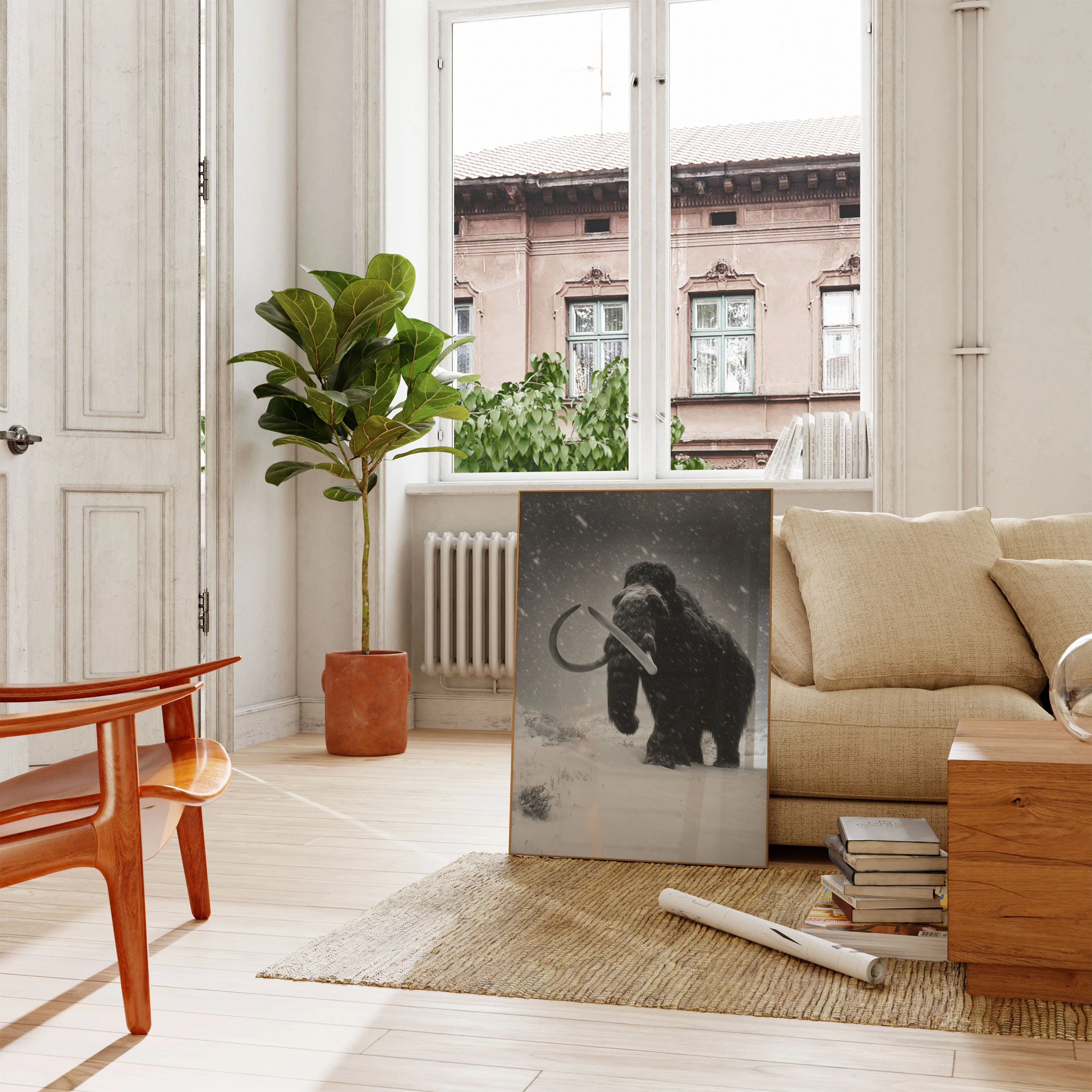 Ancient Woolly Mammoth Winter Poster - Image 2