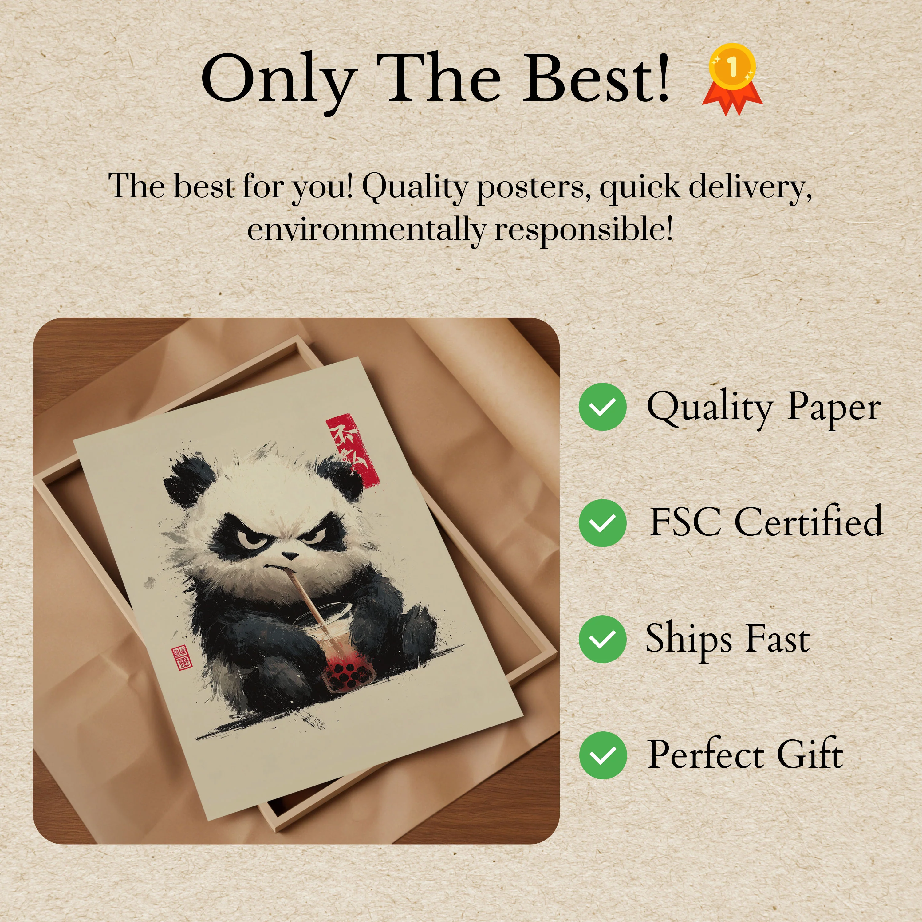 Angry Panda Bubble Tea Poster - Image 3