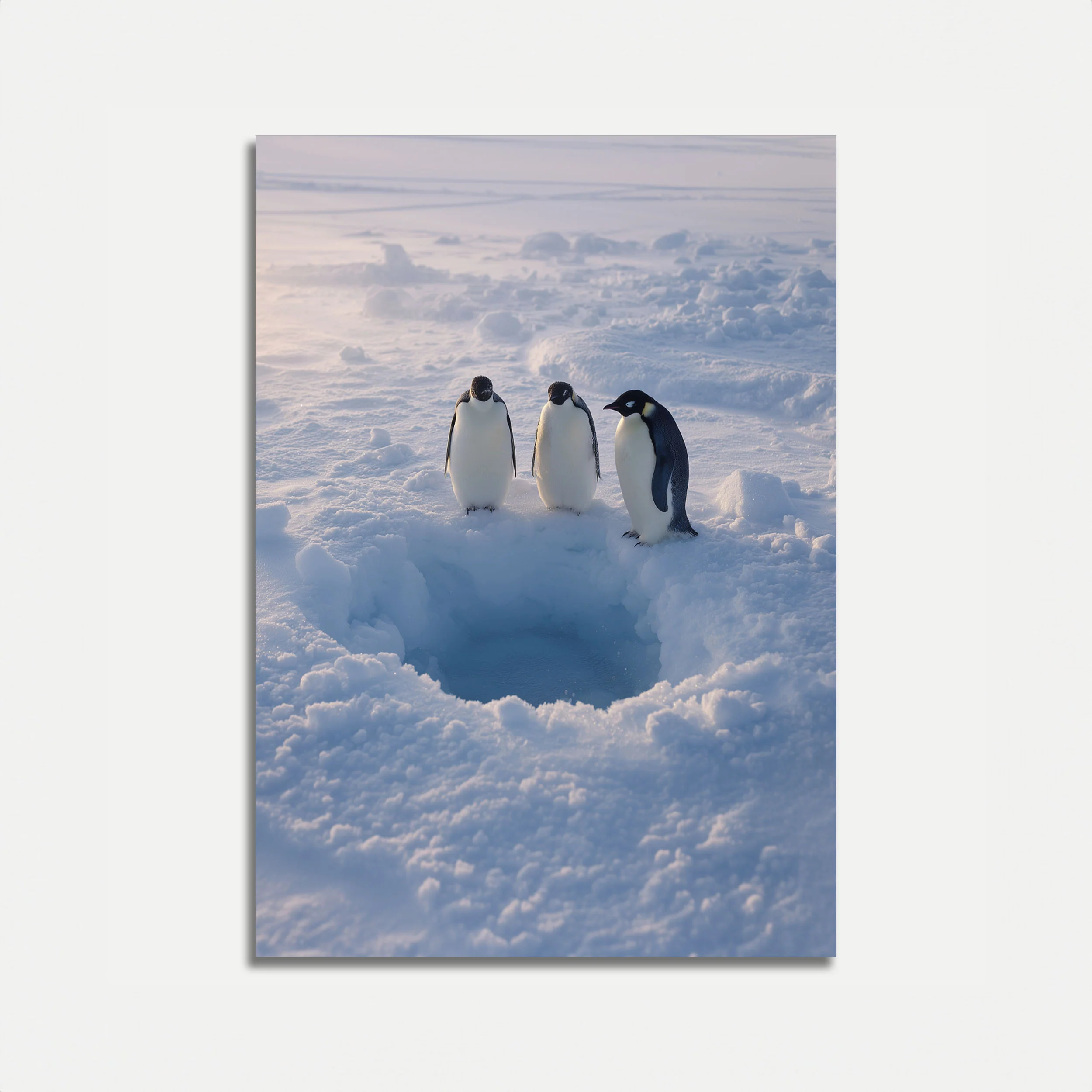 Antarctic Penguins on Ice Poster
