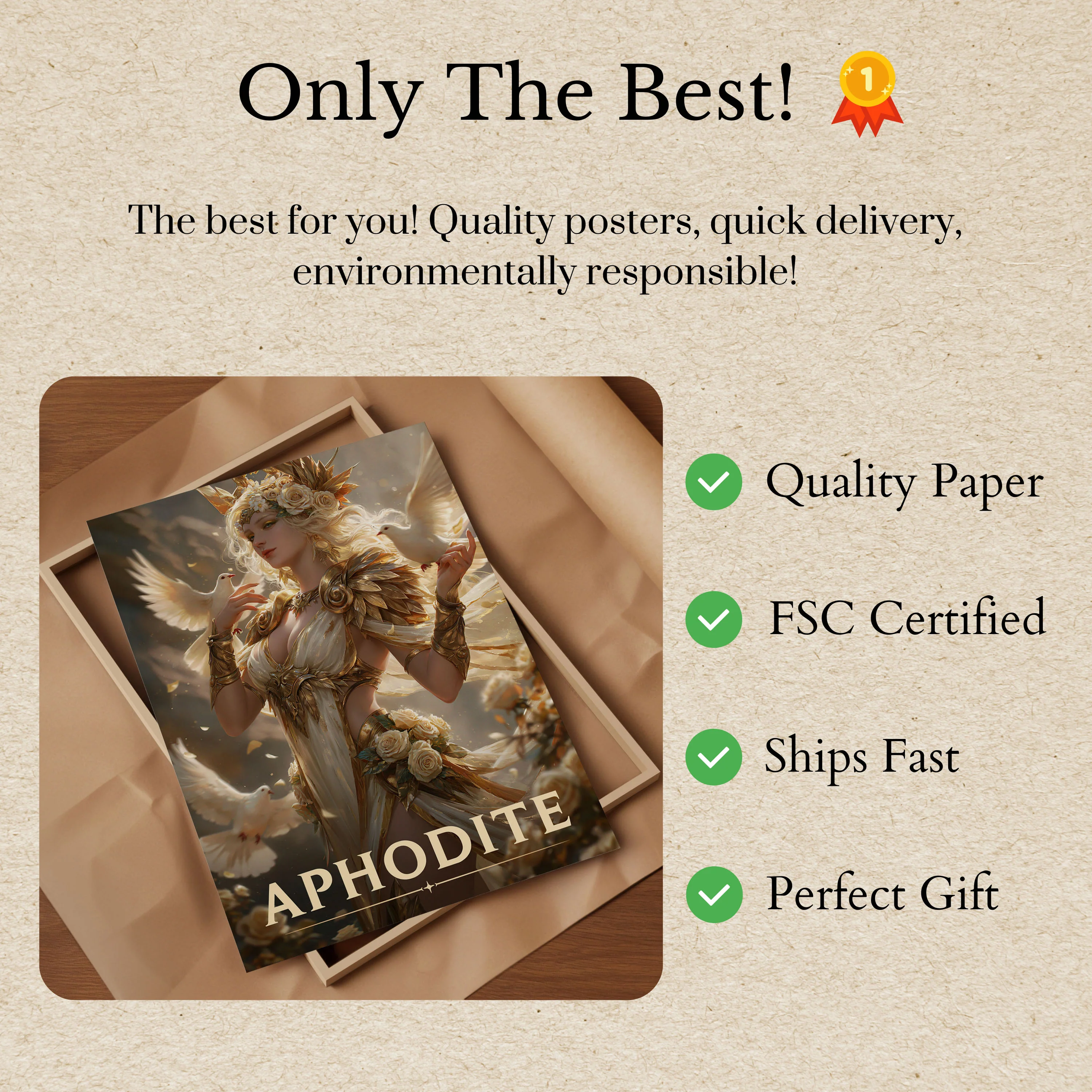 Aphrodite Golden Goddess Poster - Image 3