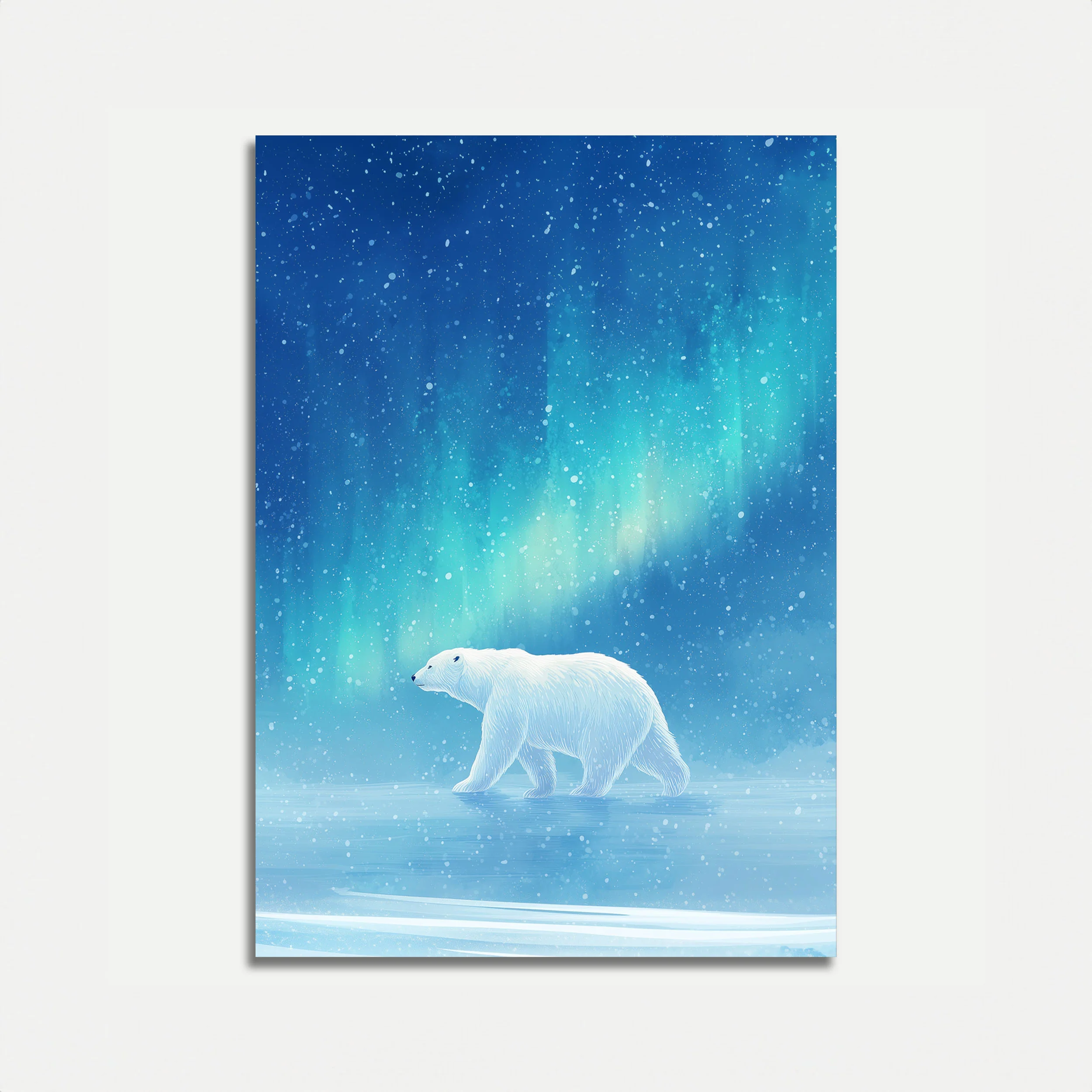 Arctic Aurora Polar Bear Poster
