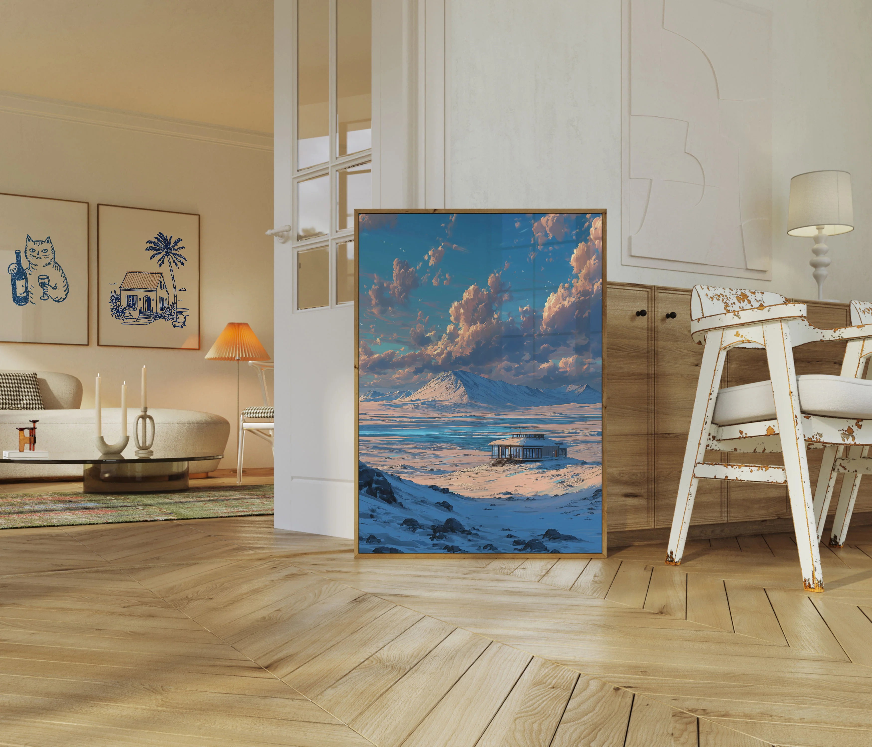 Arctic Cabin Mountain Landscape Poster - Image 5