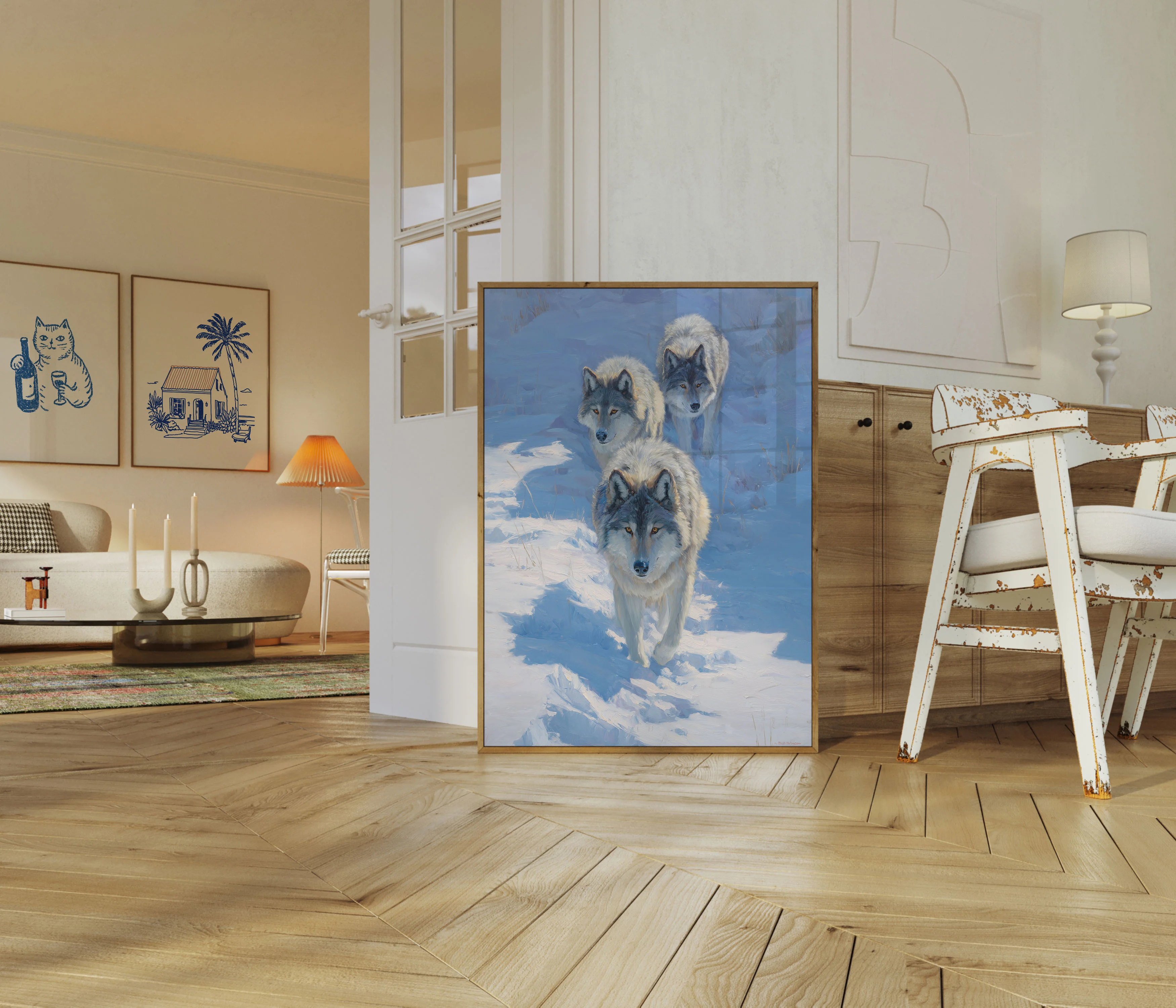 Arctic Wolves in Snow Poster - Image 5