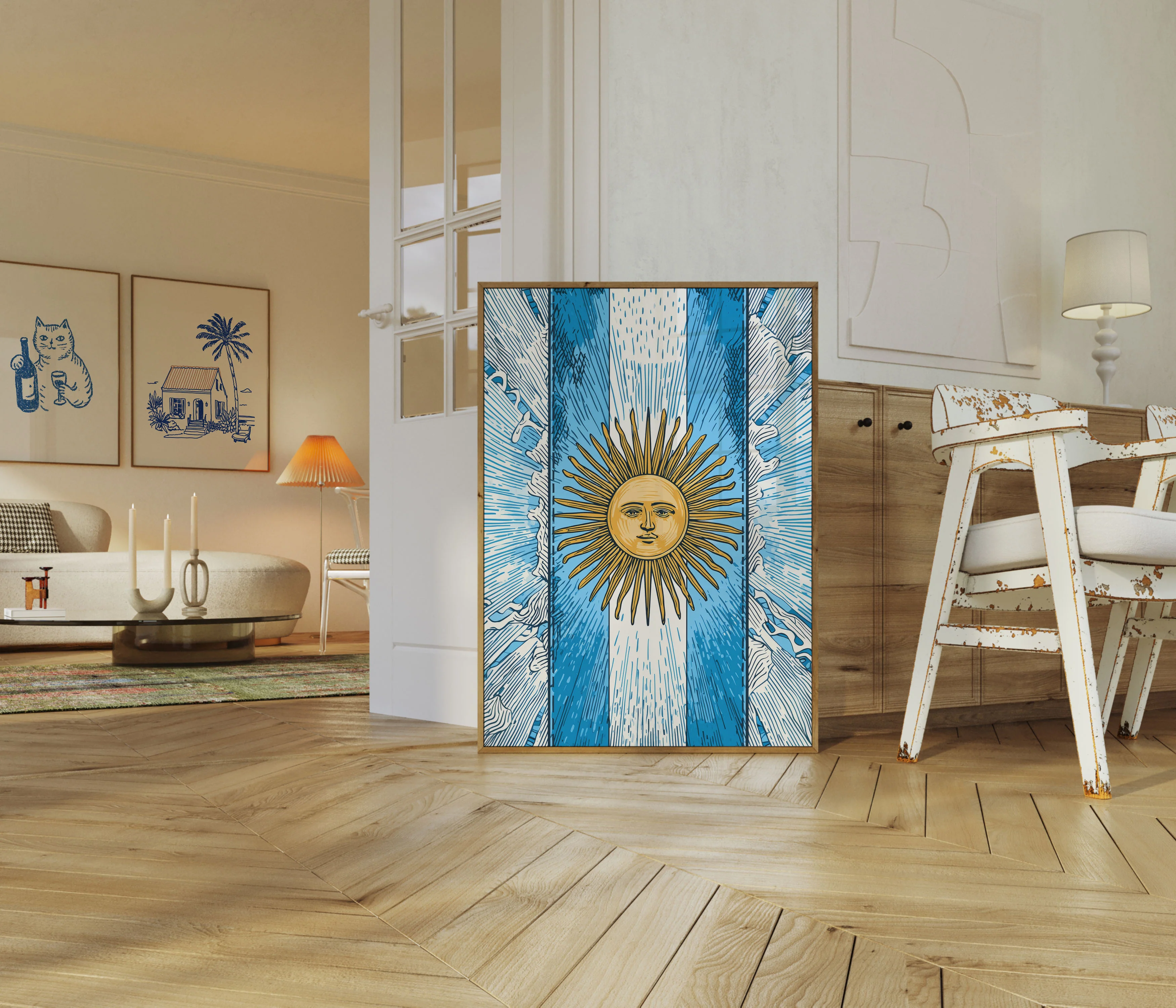 Argentine Flag Sun Burst Poster - Image 5