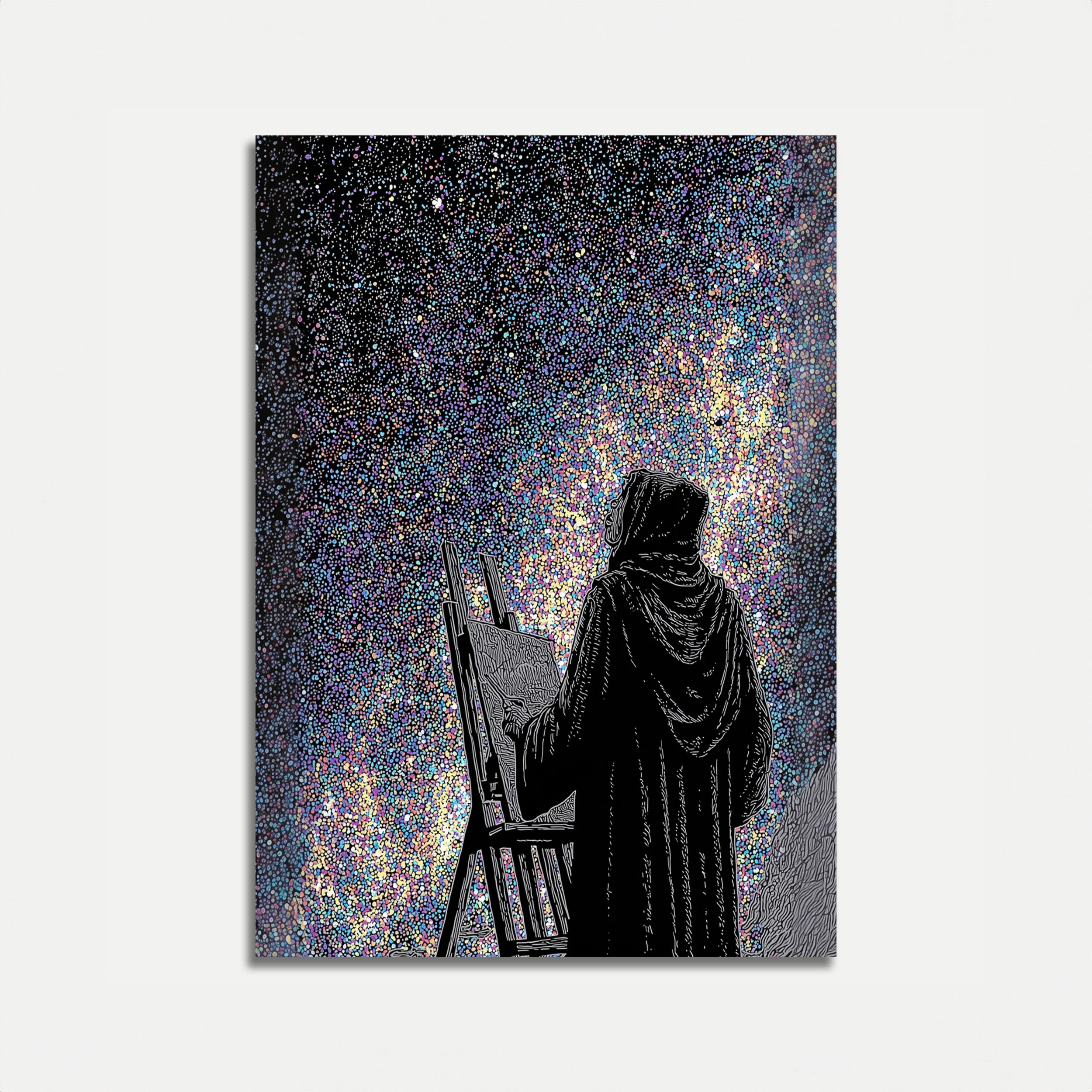 Artist Contemplating the Universe Poster