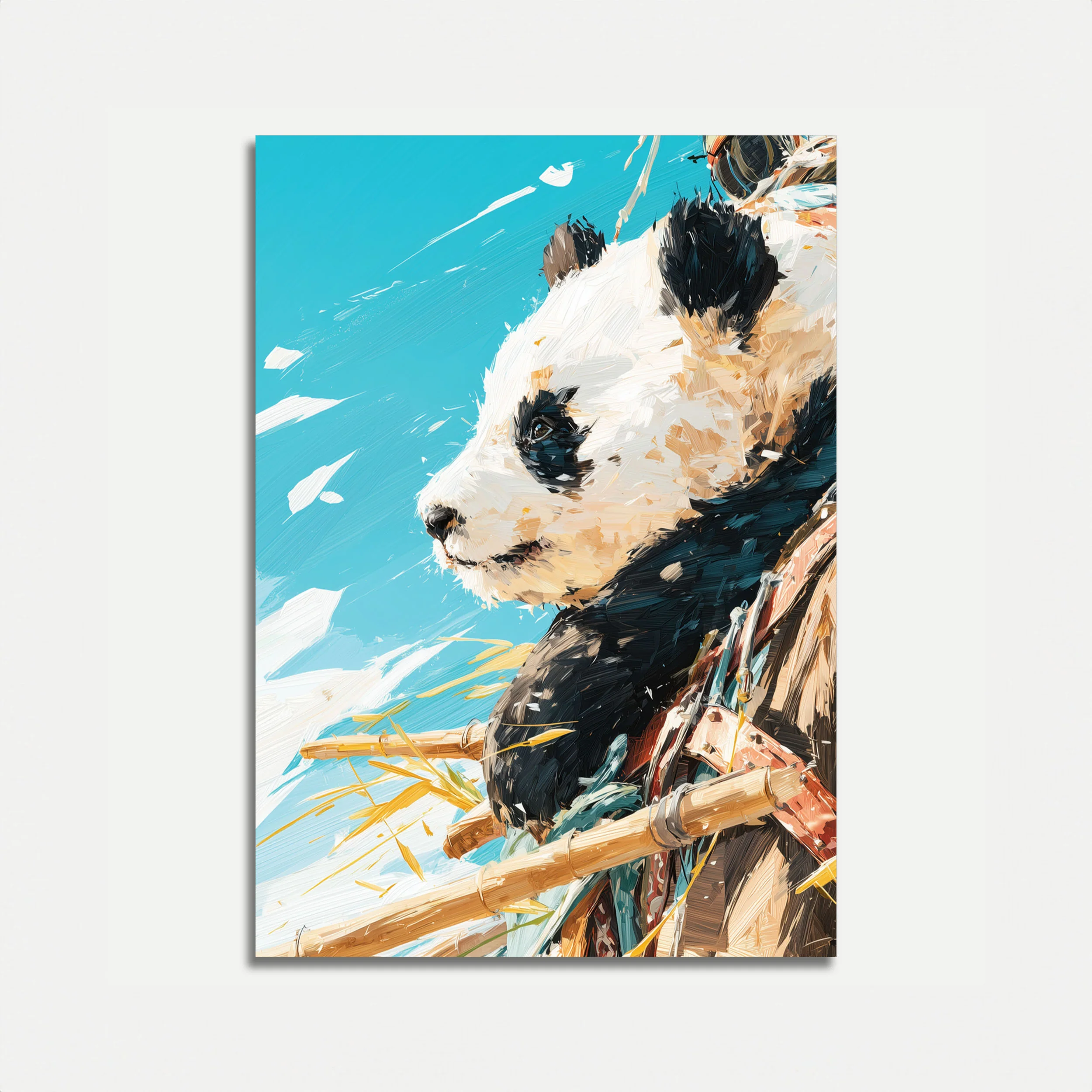 Artistic Panda Bamboo Warrior Poster