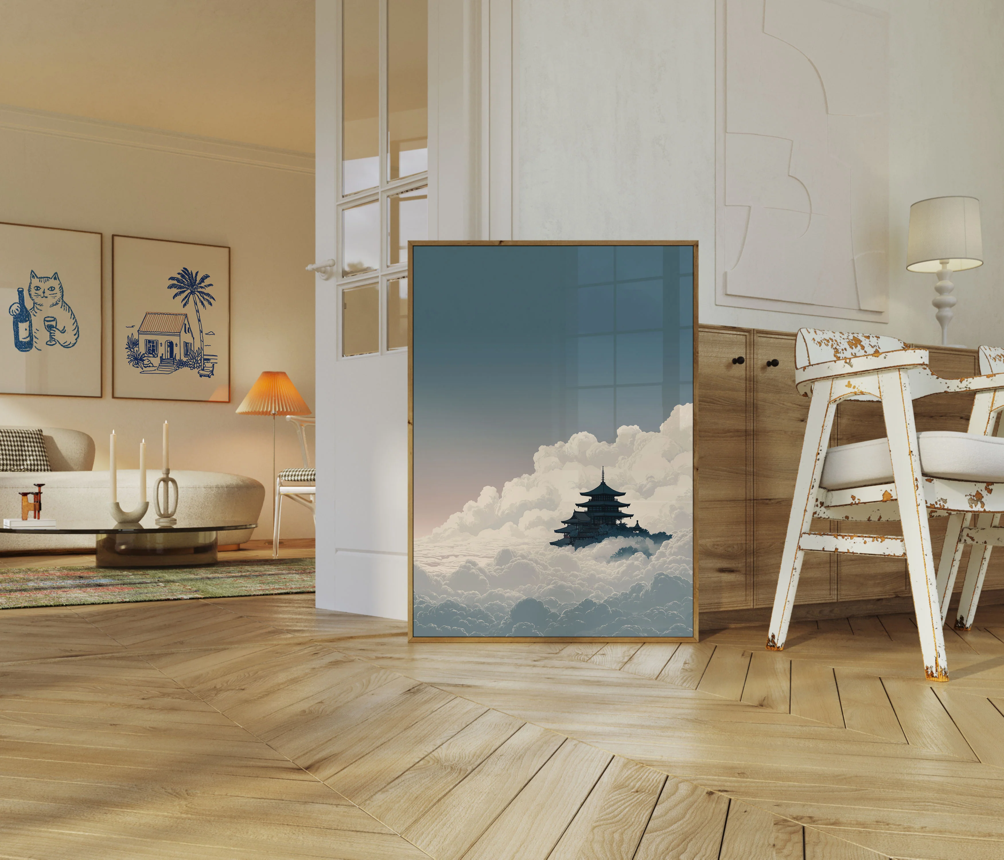 Asian Pagoda in the Clouds Poster - Image 5