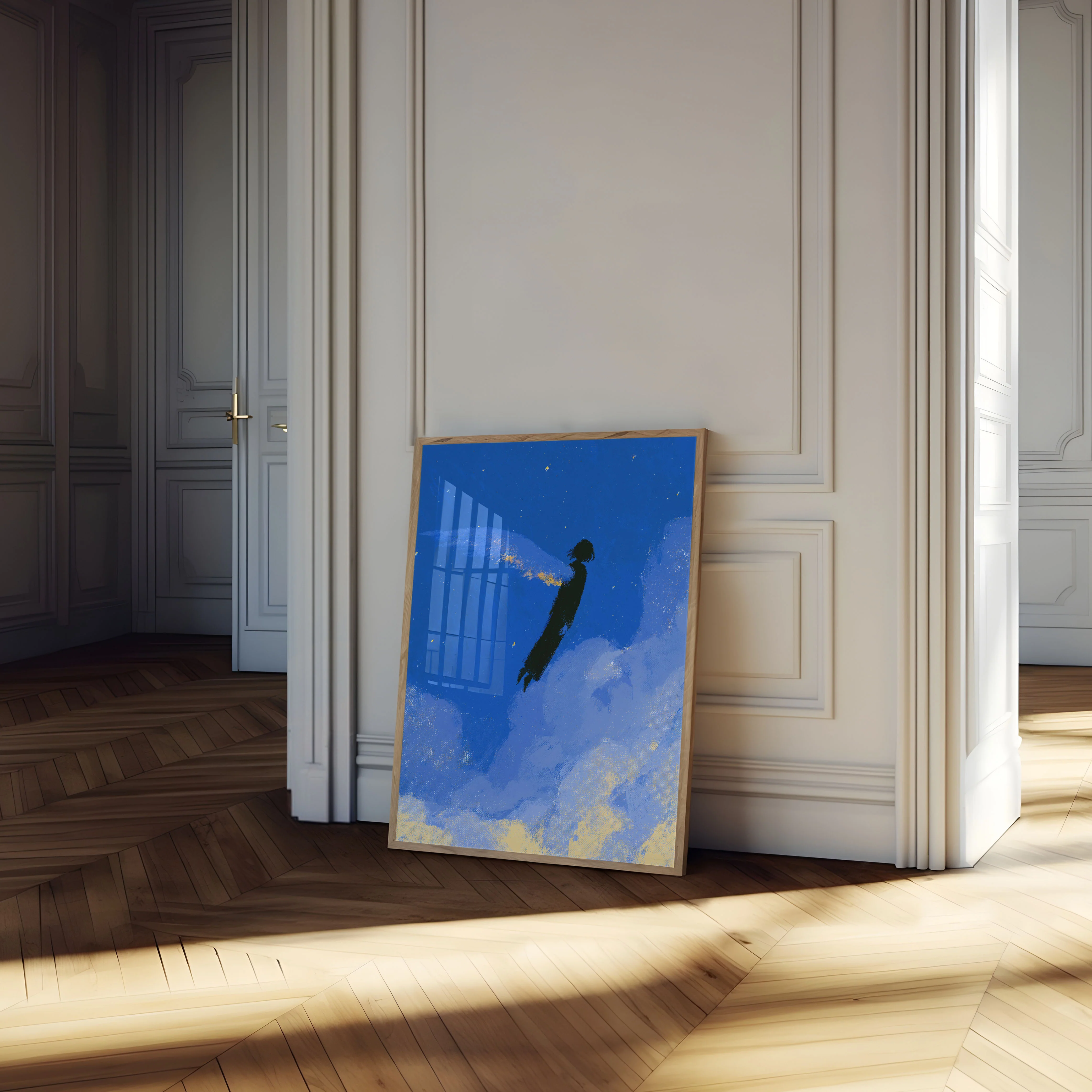 Astronaut Flying Through Clouds Poster - Image 4